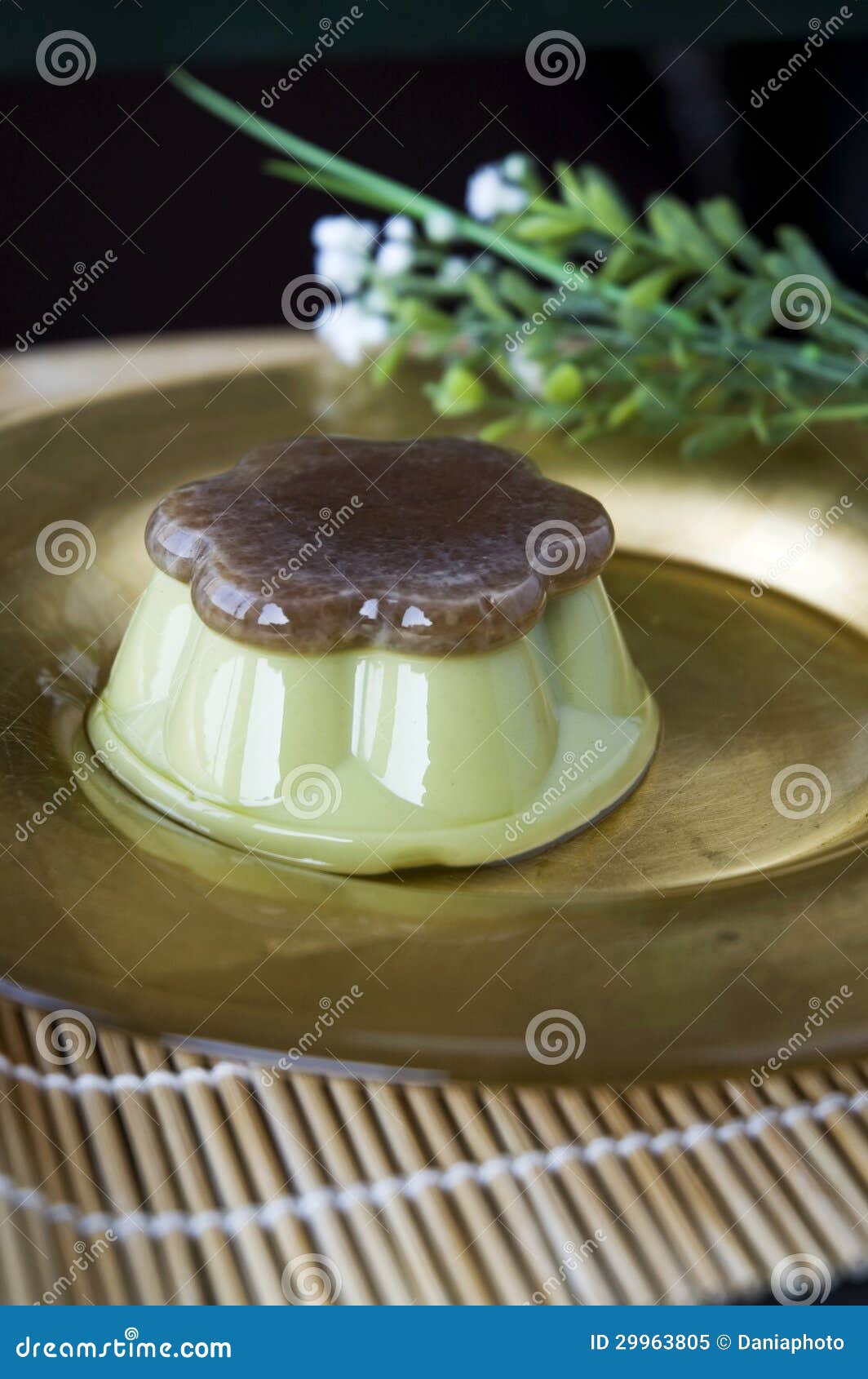 Matcha green tea pudding stock image. Image of gourmet 29963805