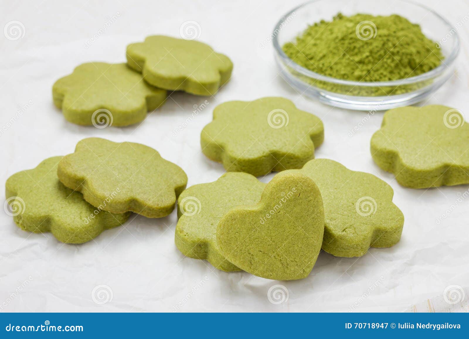 Matcha Green Tea Shortbread Cookies Stock Image Image of japanese