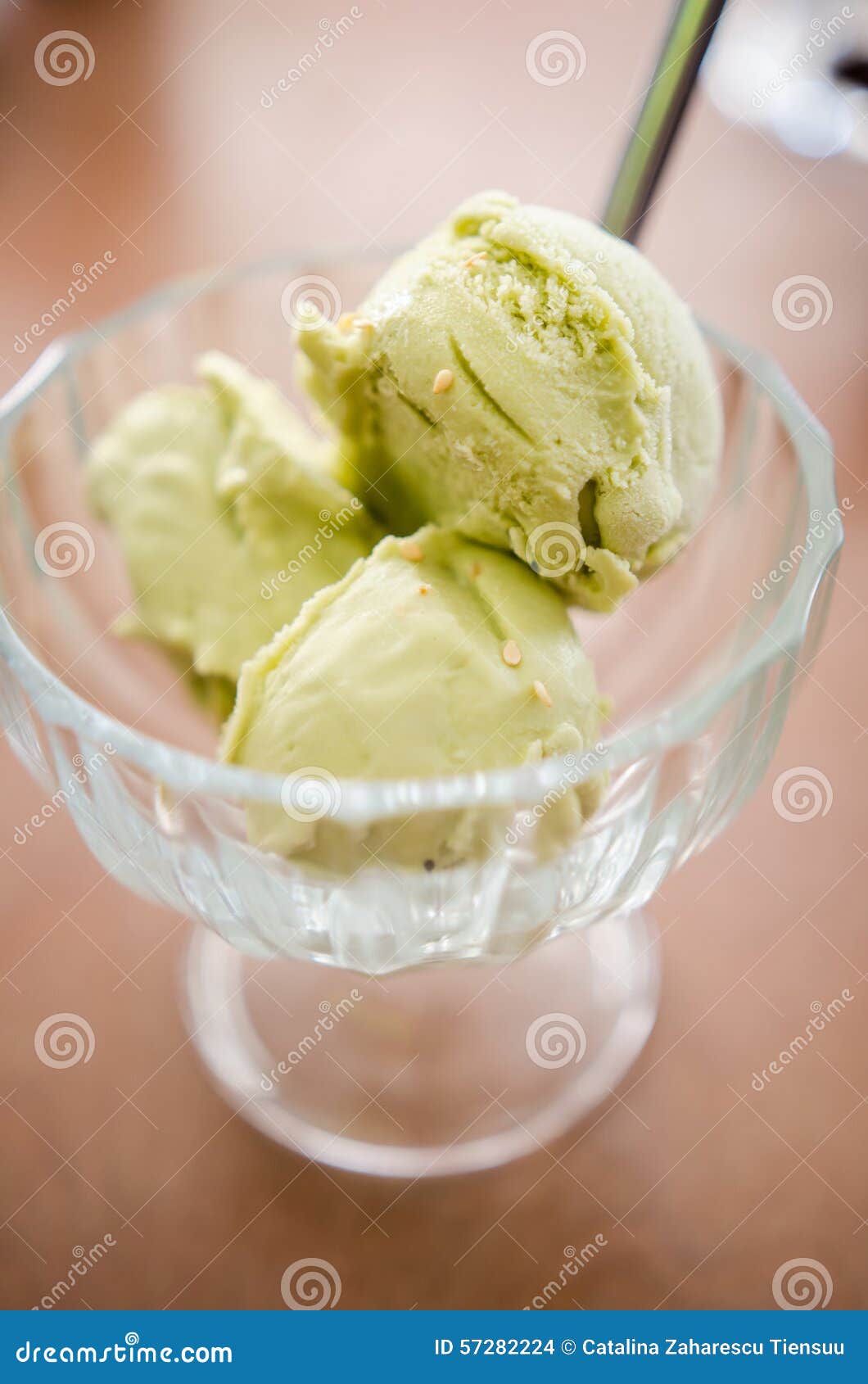 Matcha Ice Cream with Sesame Stock Photo Image of healthy, cream