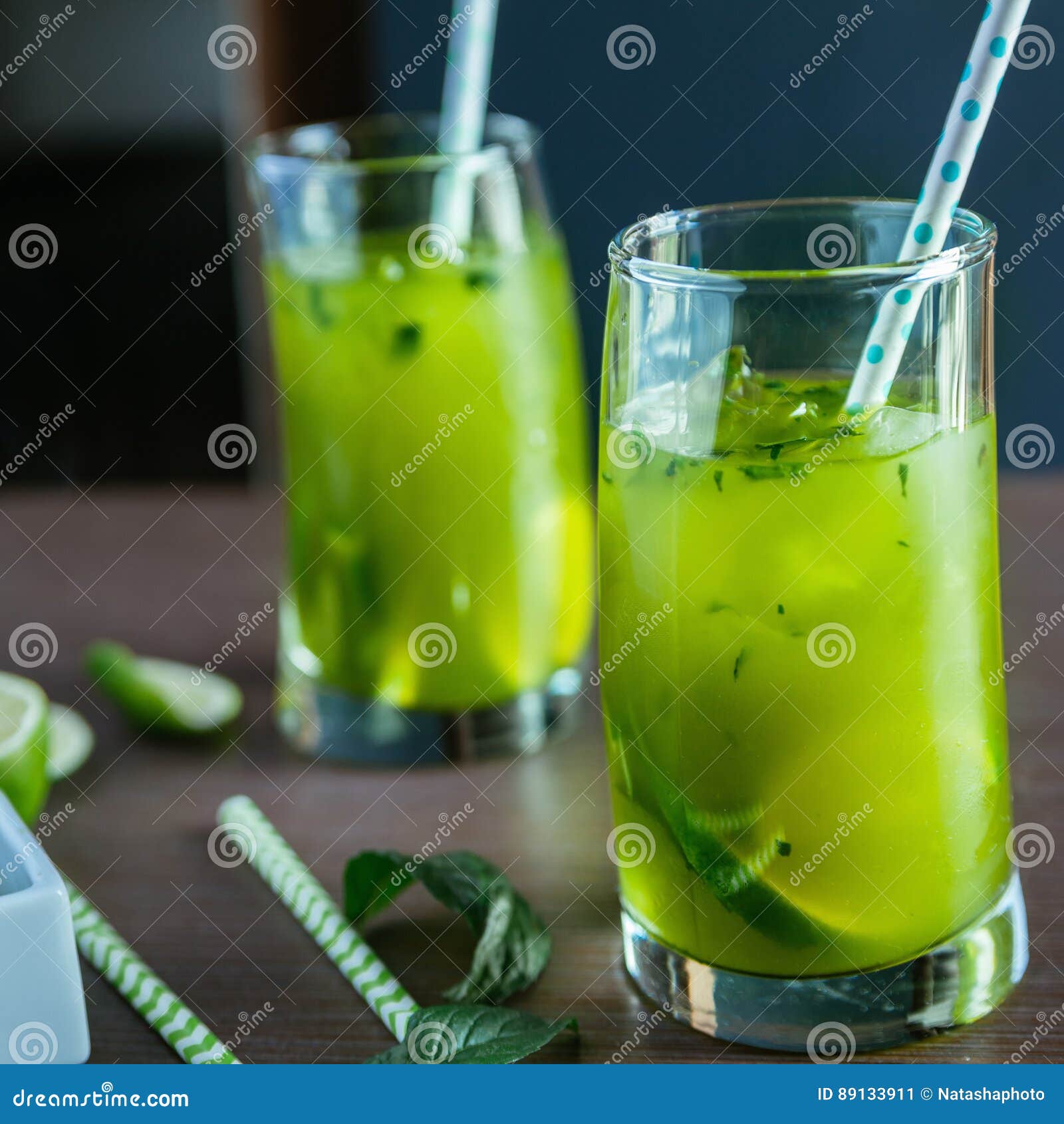 Matcha Mint Iced Tea stock image. Image of drink, herbal 89133911
