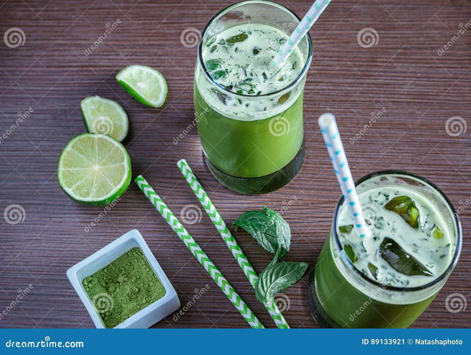 Matcha Mint Iced Tea stock image. Image of green, healthy 89133921