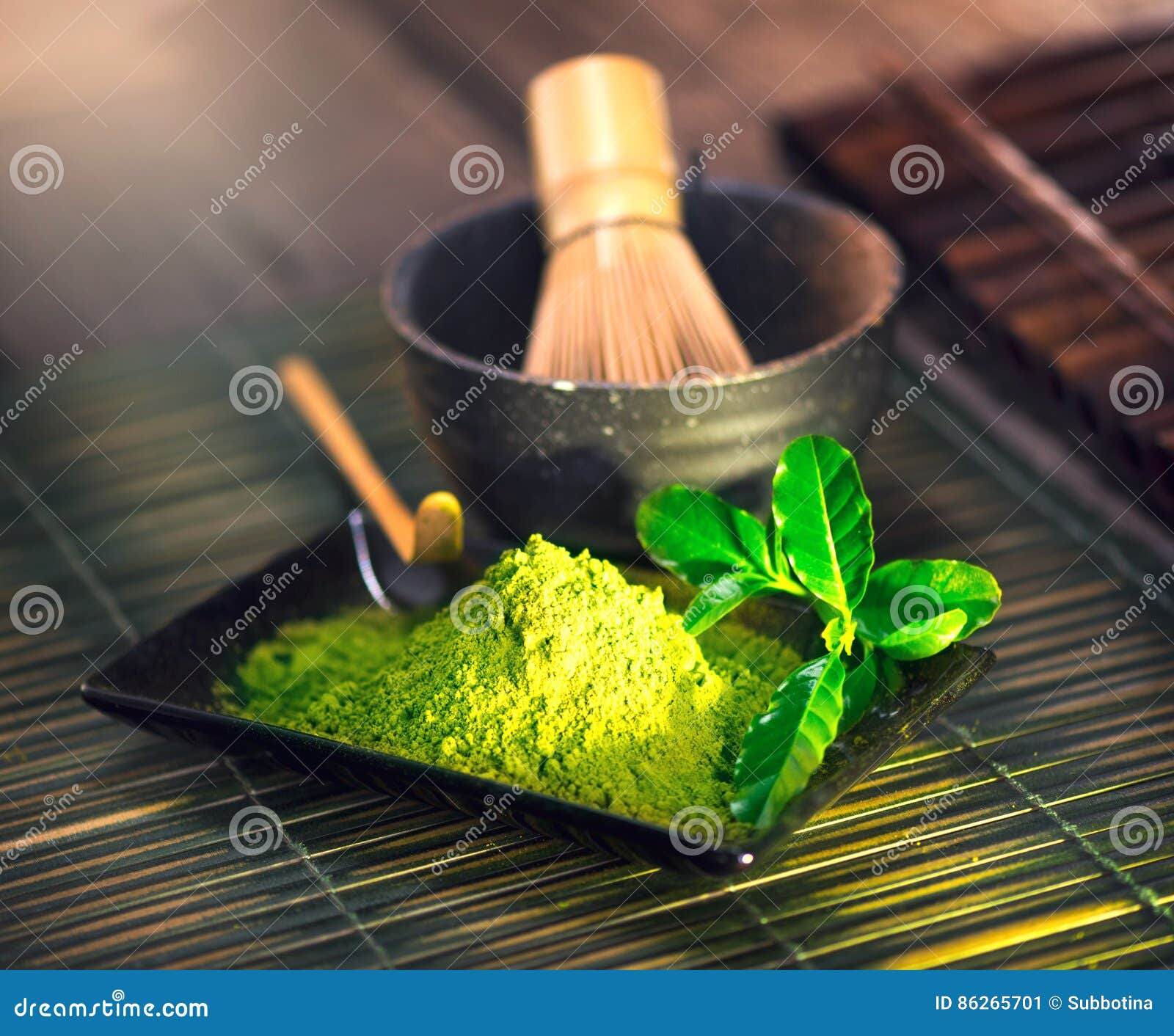 Matcha Powder. Organic Green Matcha Tea Ceremony Stock Image Image of