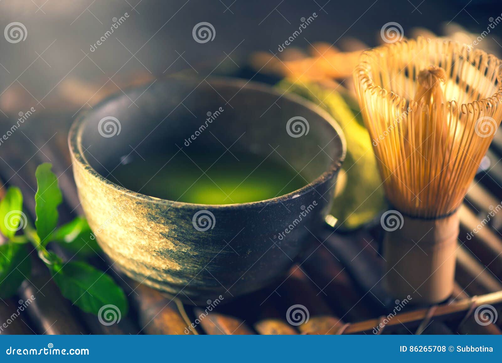 Matcha Powder. Organic Green Matcha Tea Ceremony Stock Photo Image of