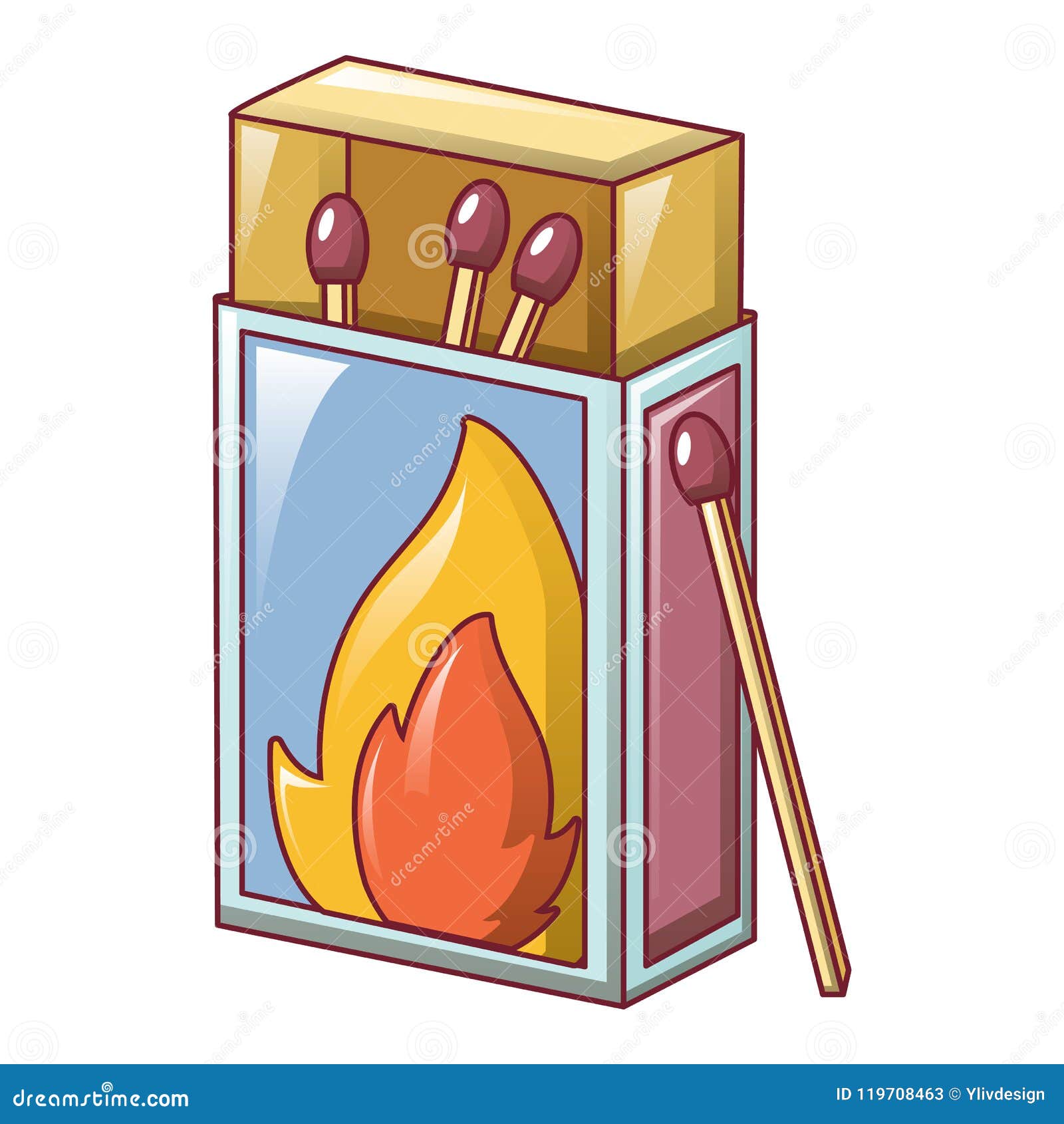 Matches and a matchbox icon Royalty Free Vector Image