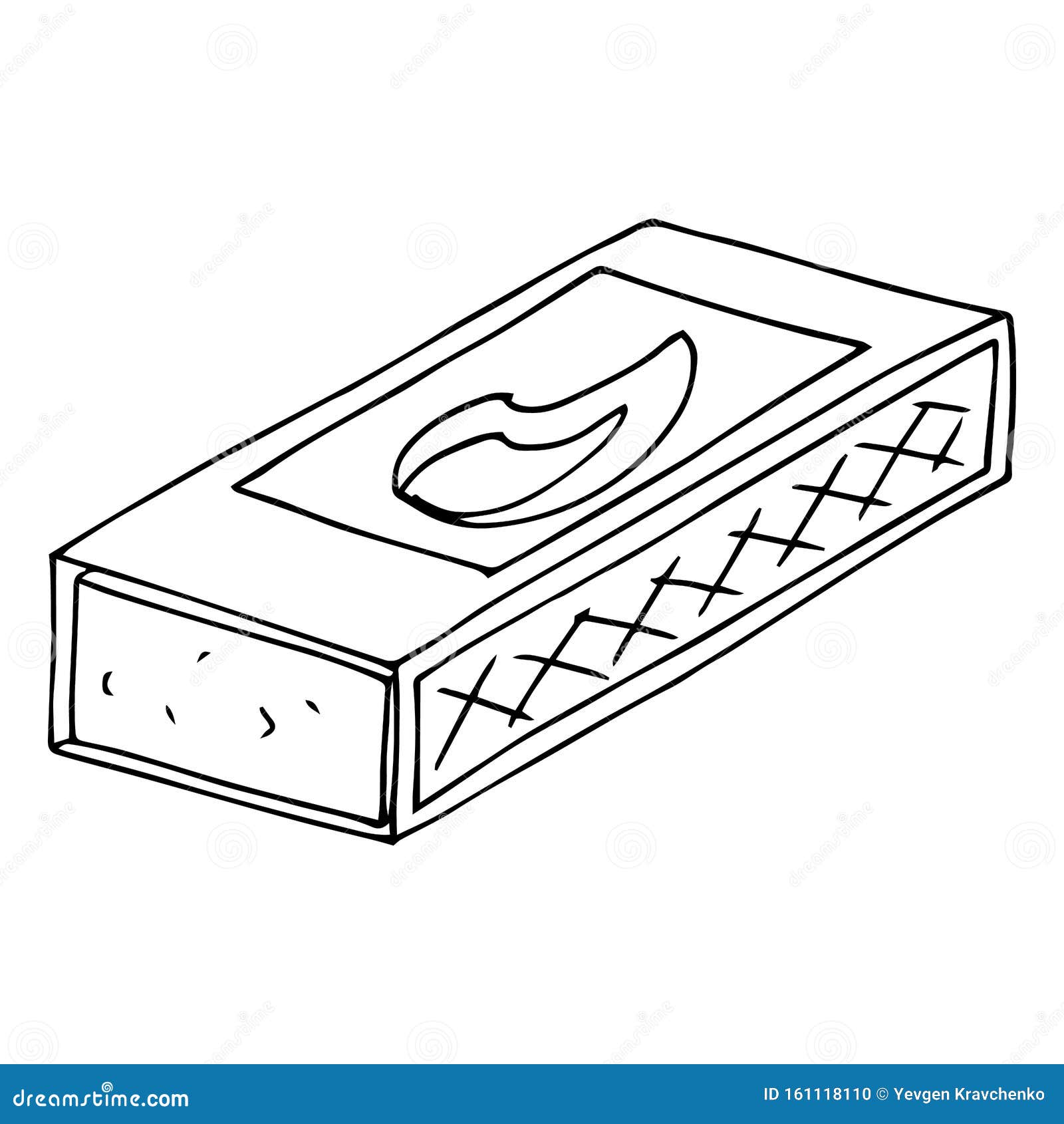 Matchbox Icon. Vector of a Match. Hand Drawn Matchbox Stock