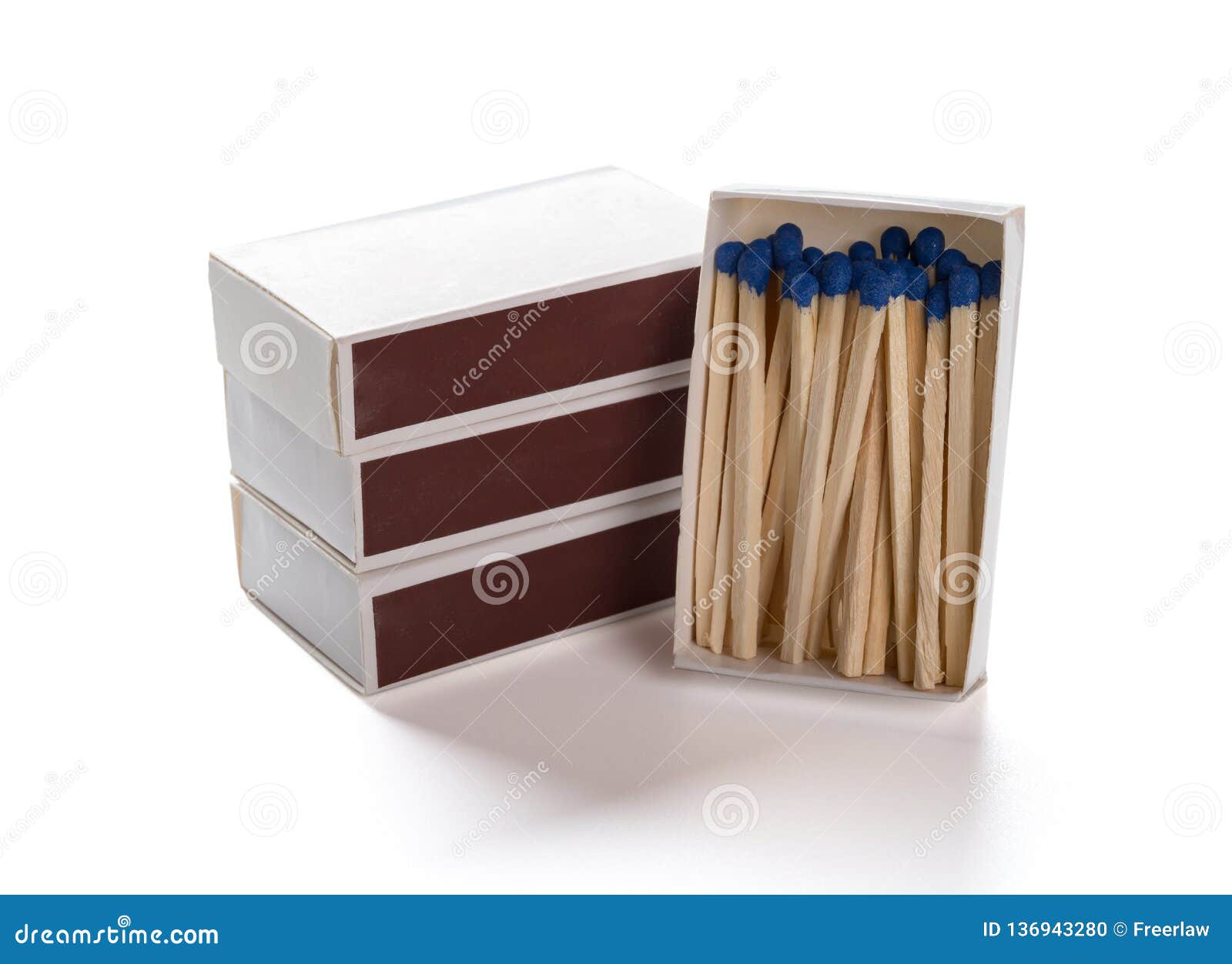 matchboxes with one opened on white background