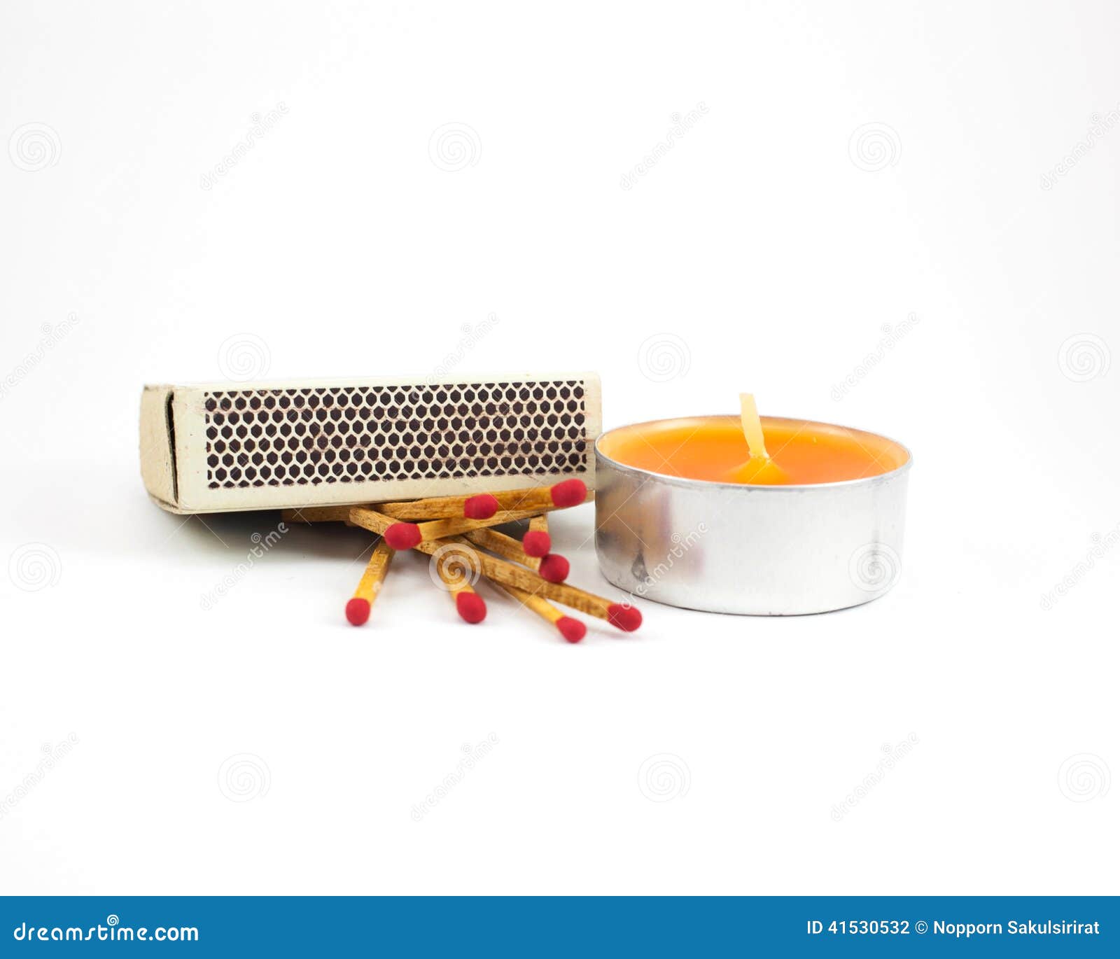 Matches and candles stock photo. Image of object, isolation 41530532