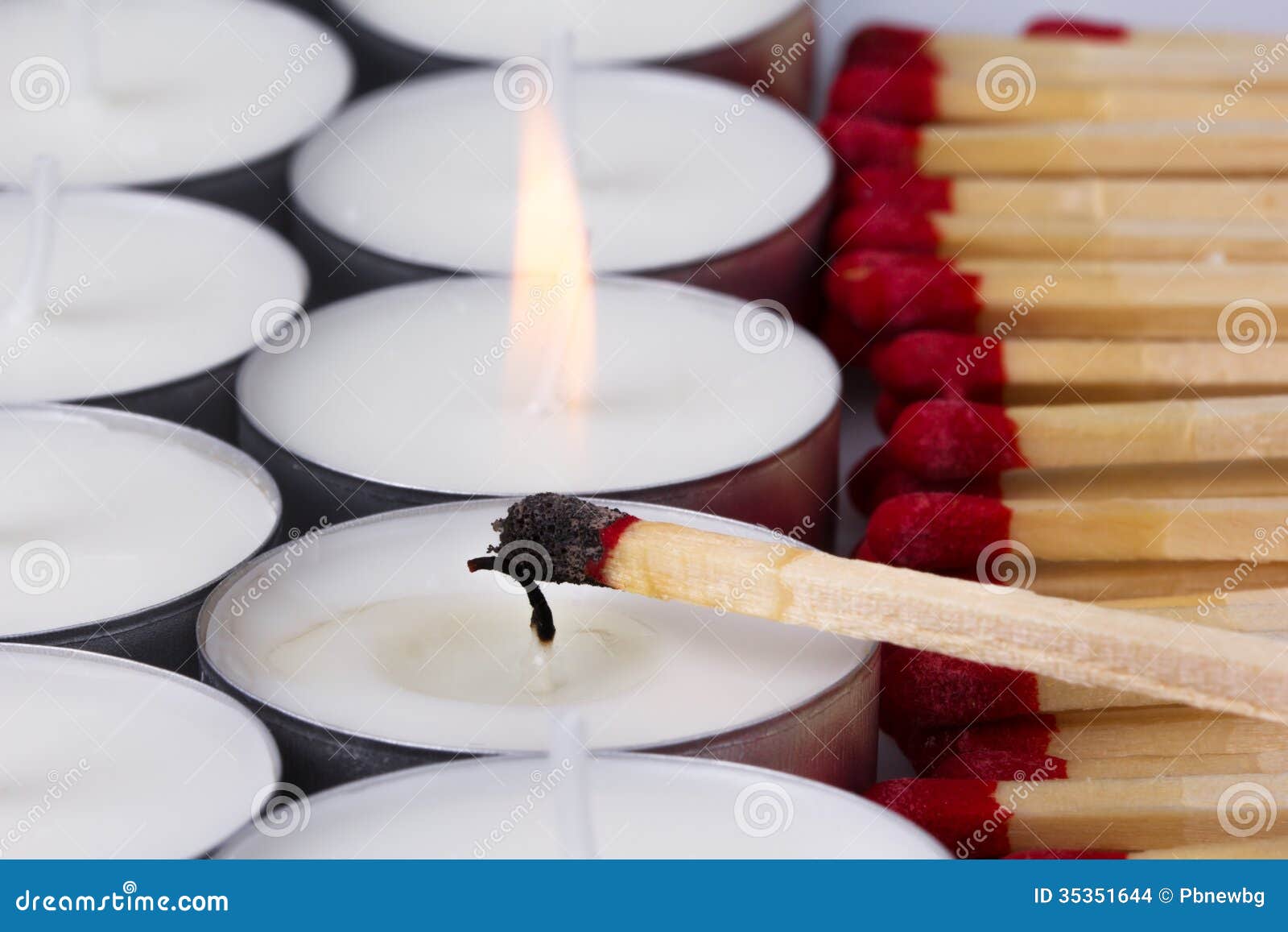 Matches Ignited White Candles Stock Photo Image of light, darkness