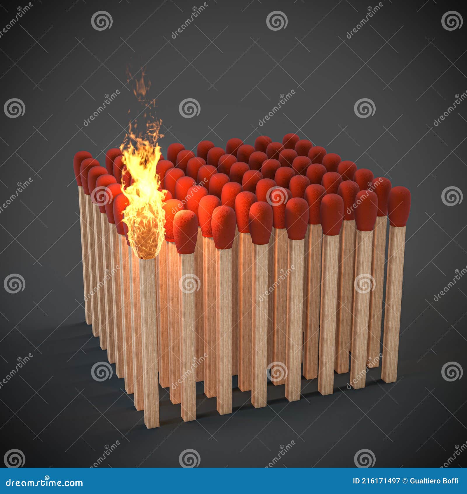 matches about to catch fire. concept of imminent danger