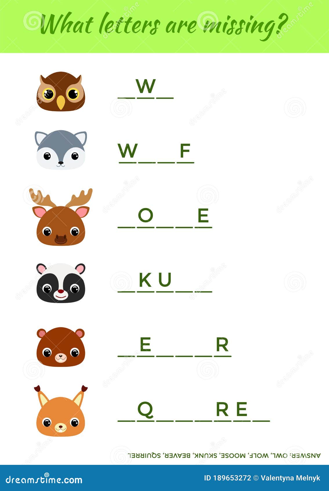 Education game for children circle the beginning letter from cute