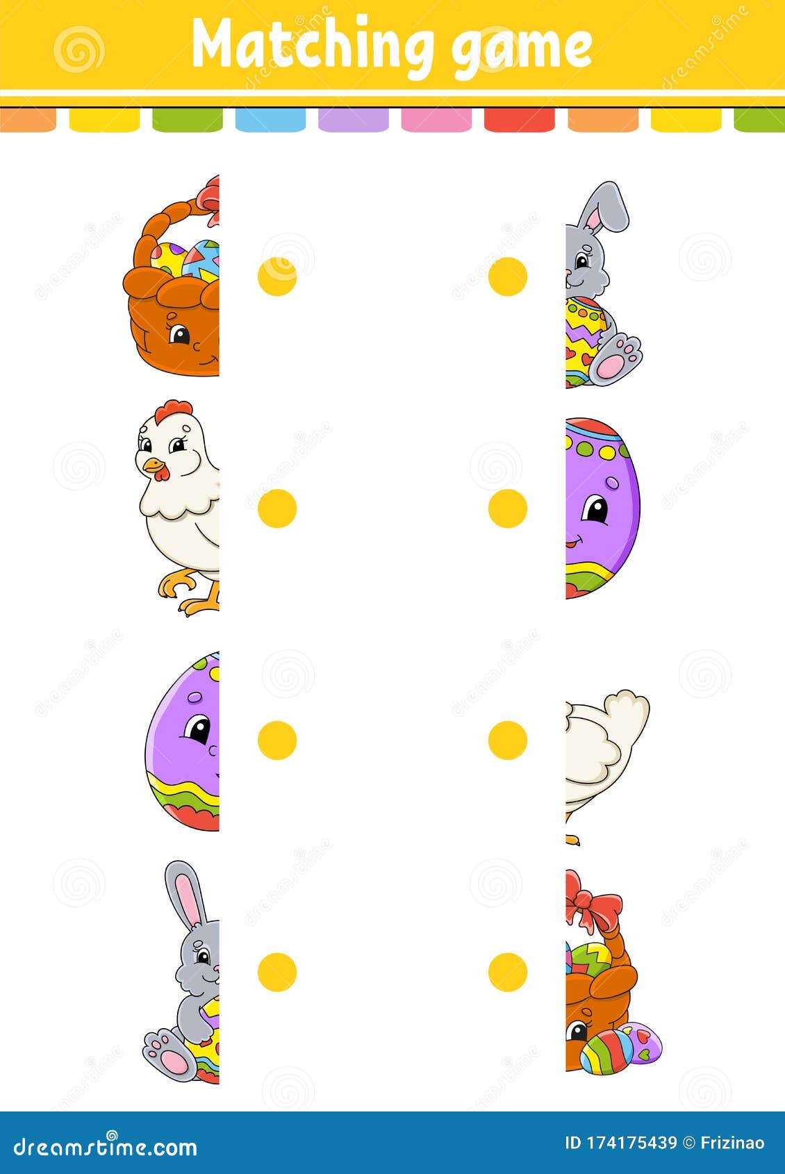 Matching Game. Draw A Line. Easter Theme. Education