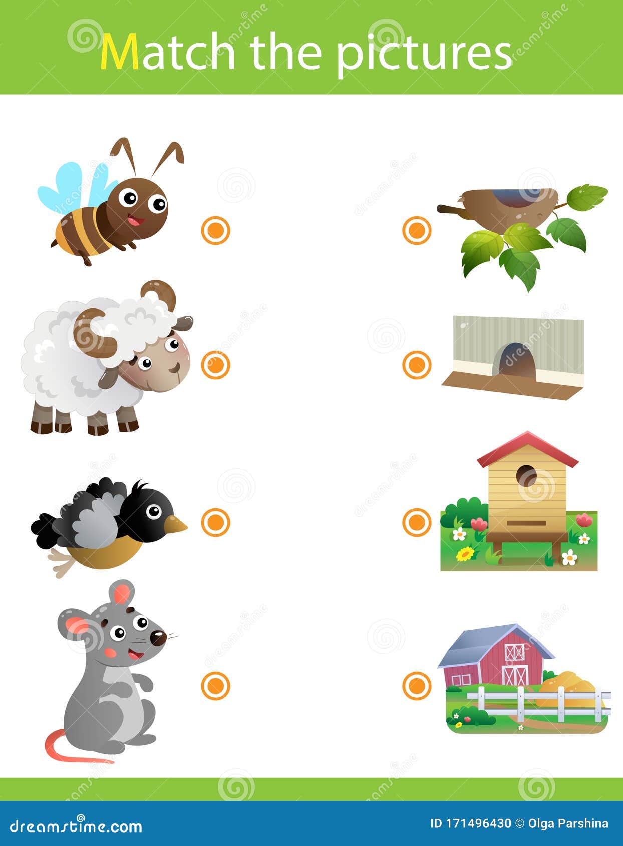 Matching Game, Education Game for Children. Puzzle for Kids. Match the Right Object. Cartoon Animals with Their Homes Stock Vector - Illustration of game, logic: 171496430 Matching Game, Education Game for Children. Puzzle for Kids. Match the Right Object. Cartoon Animals with Their Homes Stock Vector - Illustration of game, logic: 171496430