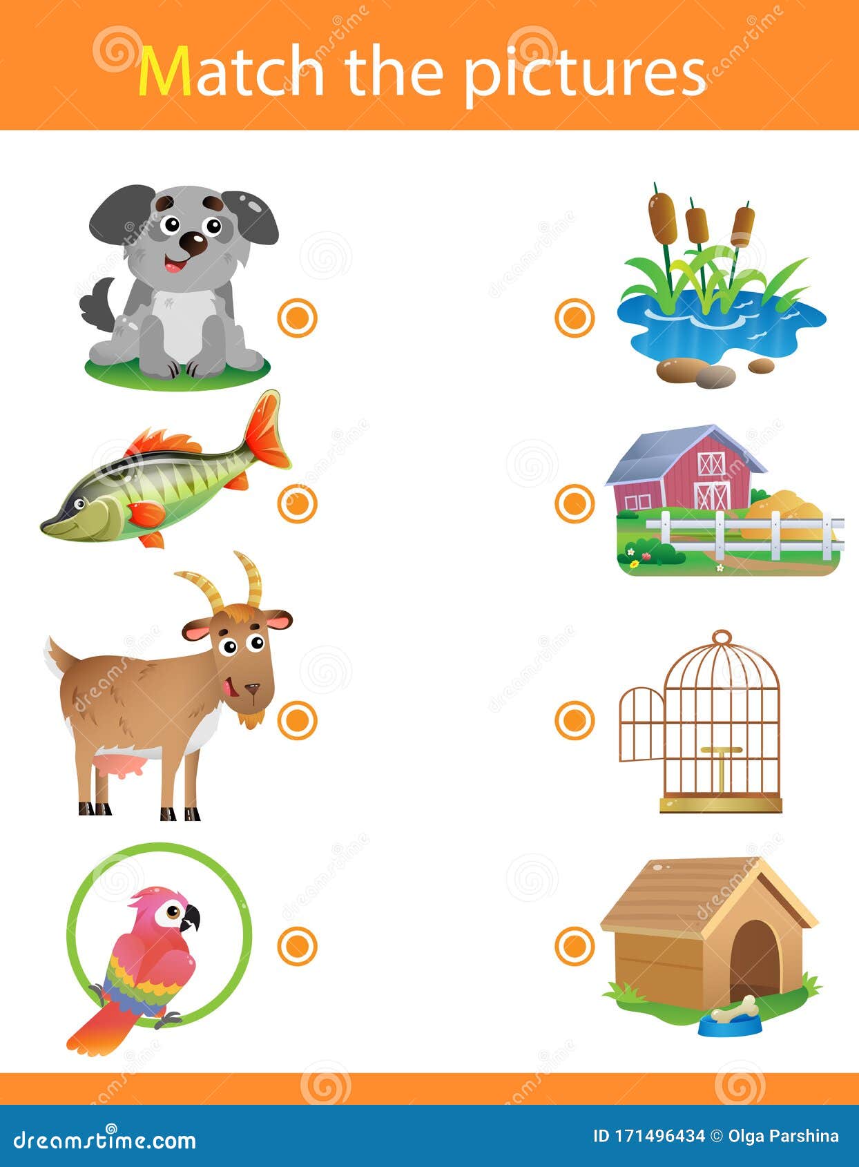 Matching Game, Education Game for Children. Puzzle for Kids. Match the  Right Object. Cartoon Animals with Their Homes Stock Vector - Illustration  of kindergarten, graphic: 171496434
