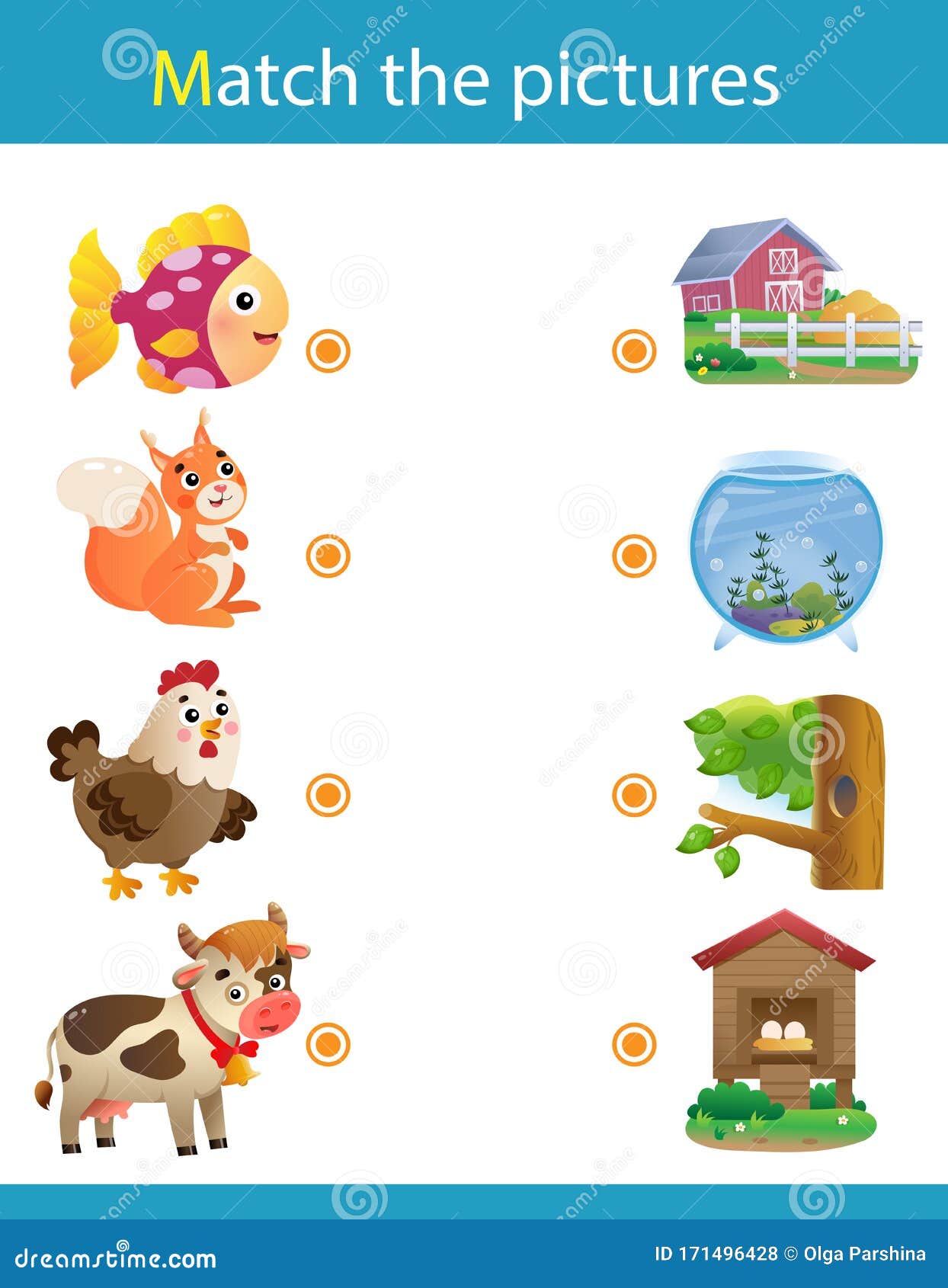 Matching Game, Education Game for Children. Puzzle for Kids. Match the  Right Object. Cartoon Animals with Their Homes Stock Vector - Illustration  of character, logic: 171496428