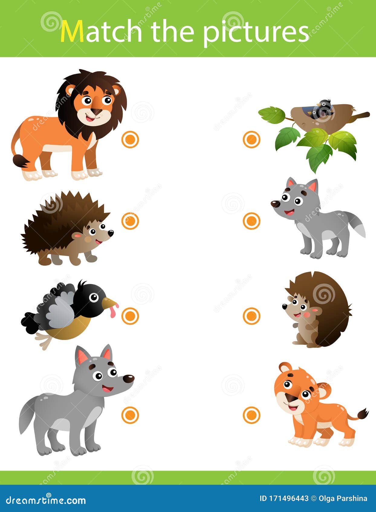 Matching Game, Education Game for Children. Puzzle for Kids. Match the  Right Object. Cartoon Animals with Their Young Stock Vector - Illustration  of match, pastime: 171496443