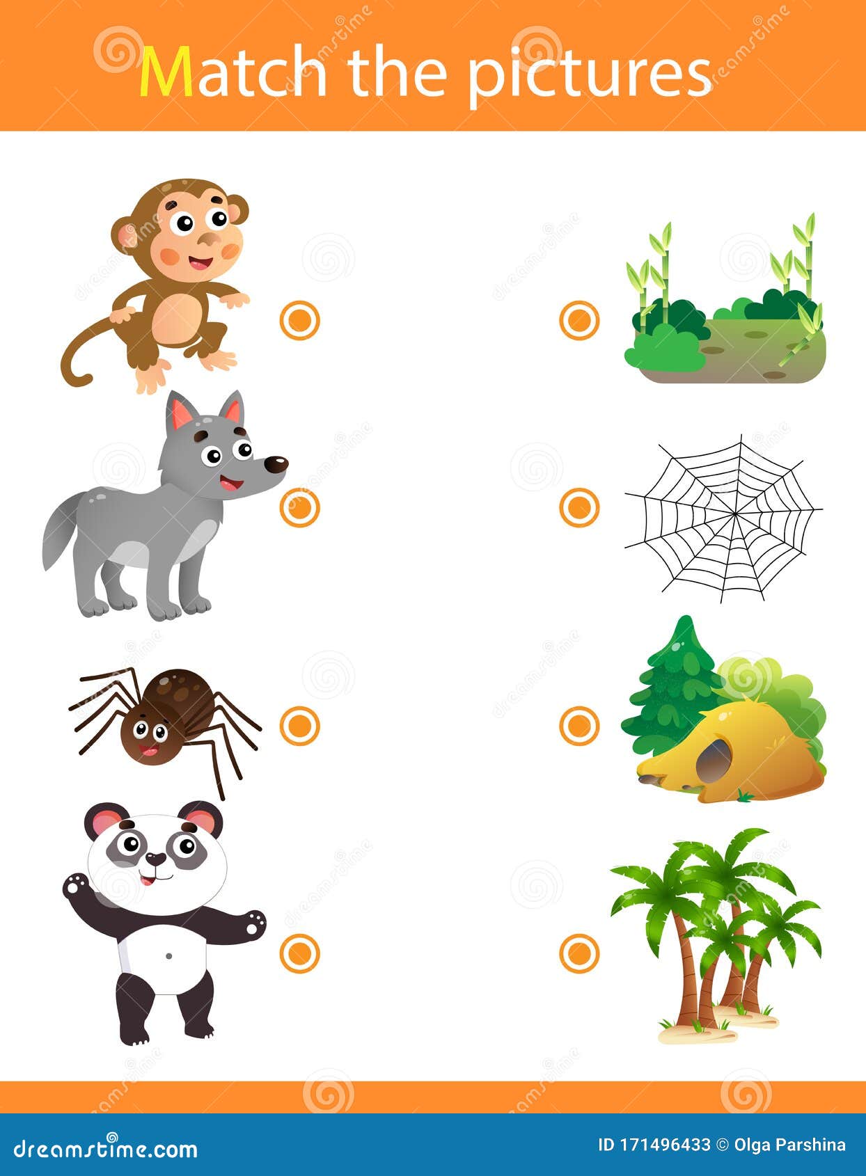 Matching Game, Education Game for Children. Puzzle for Kids. Match the  Right Object. Cartoon Animals with Their Homes Stock Vector - Illustration  of educational, join: 171496433
