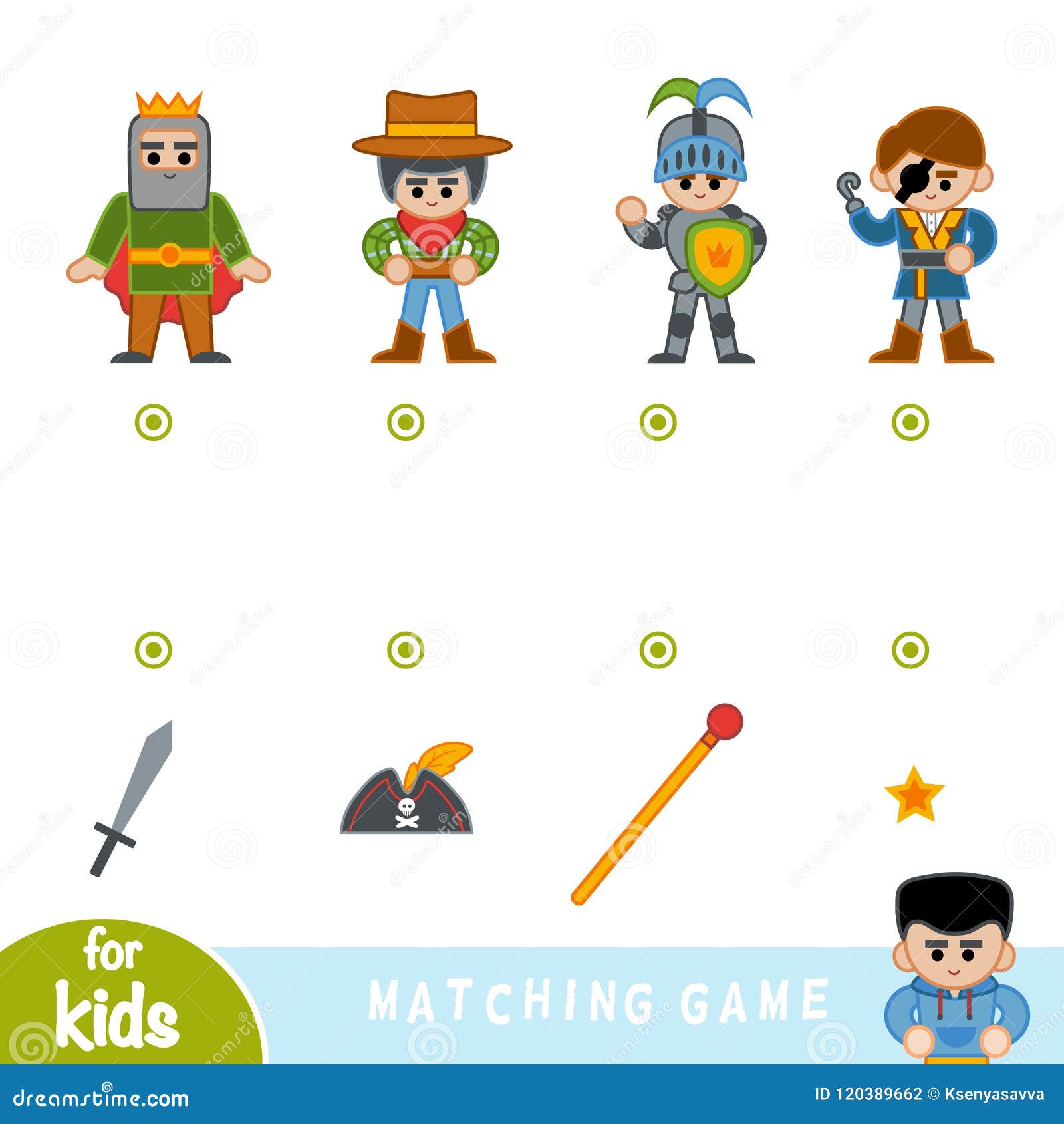 matching game, game for children, set of cartoon characters