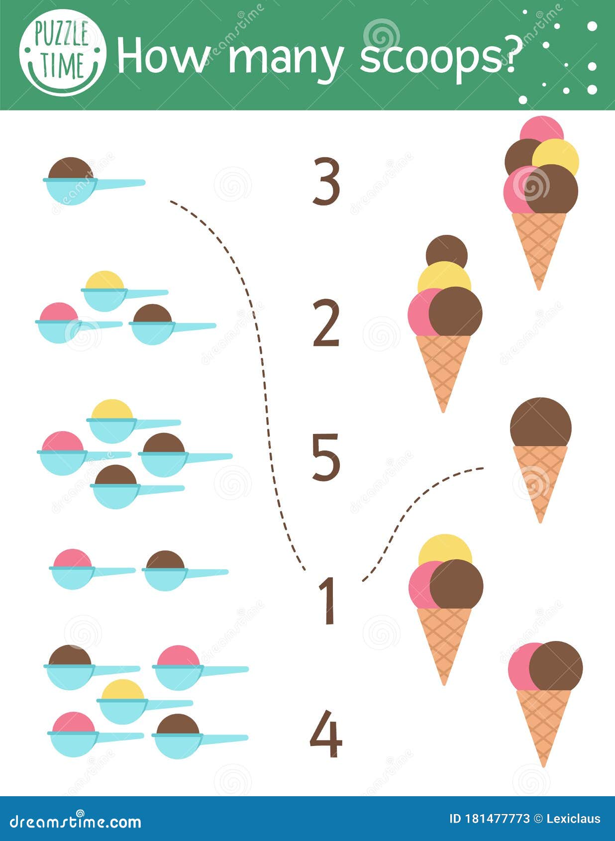 ice cream counting worksheet preschool math worksheets kindergarten ...