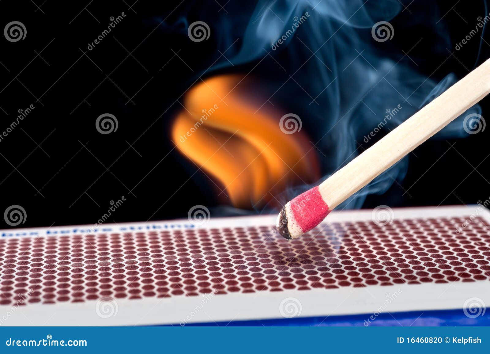 matchstick on fire