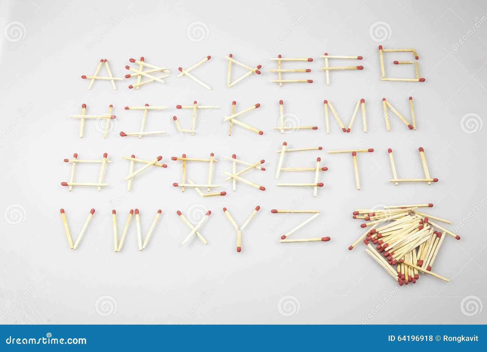 Matchstick Letters A Z Alphabet Stock Photo Image Of Evening Number