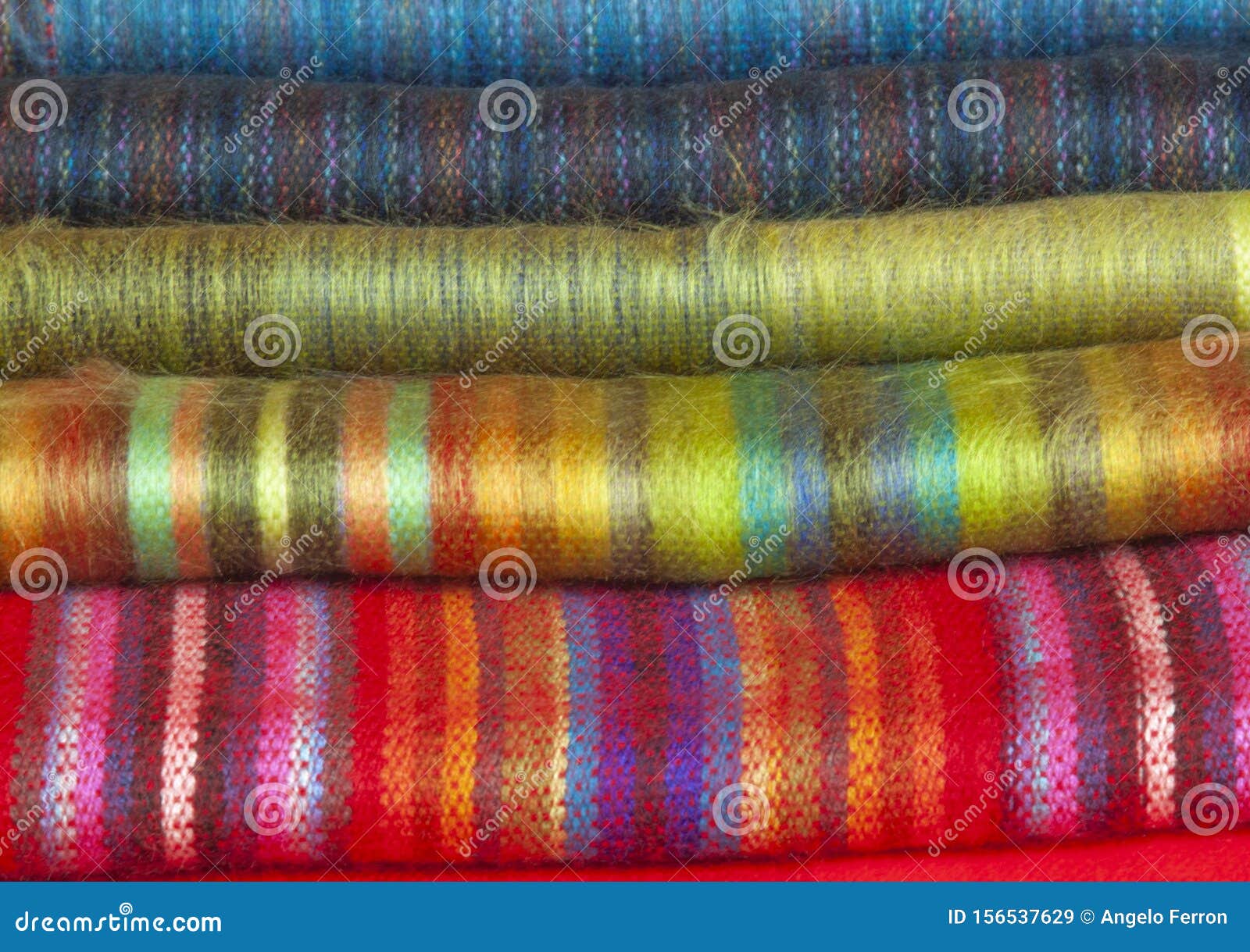 Material Display in Colored and Woven Alpaca Alpaca Fabric Stock