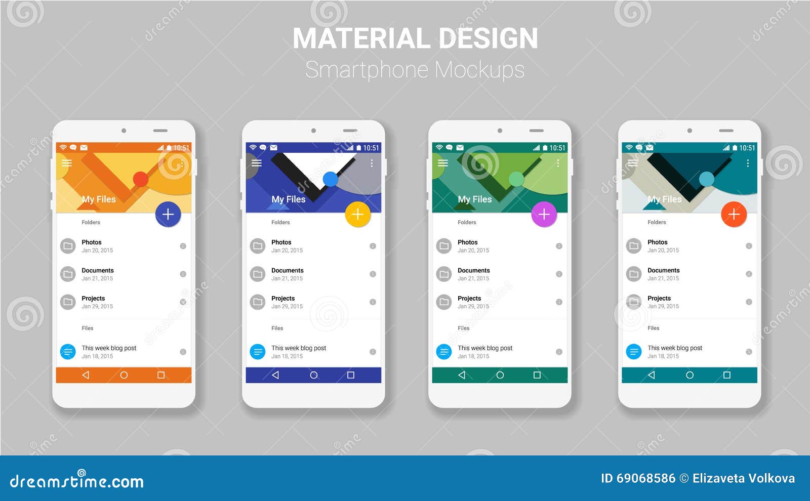 Download Material UI Screens Mockup Kit Stock Vector - Illustration ...