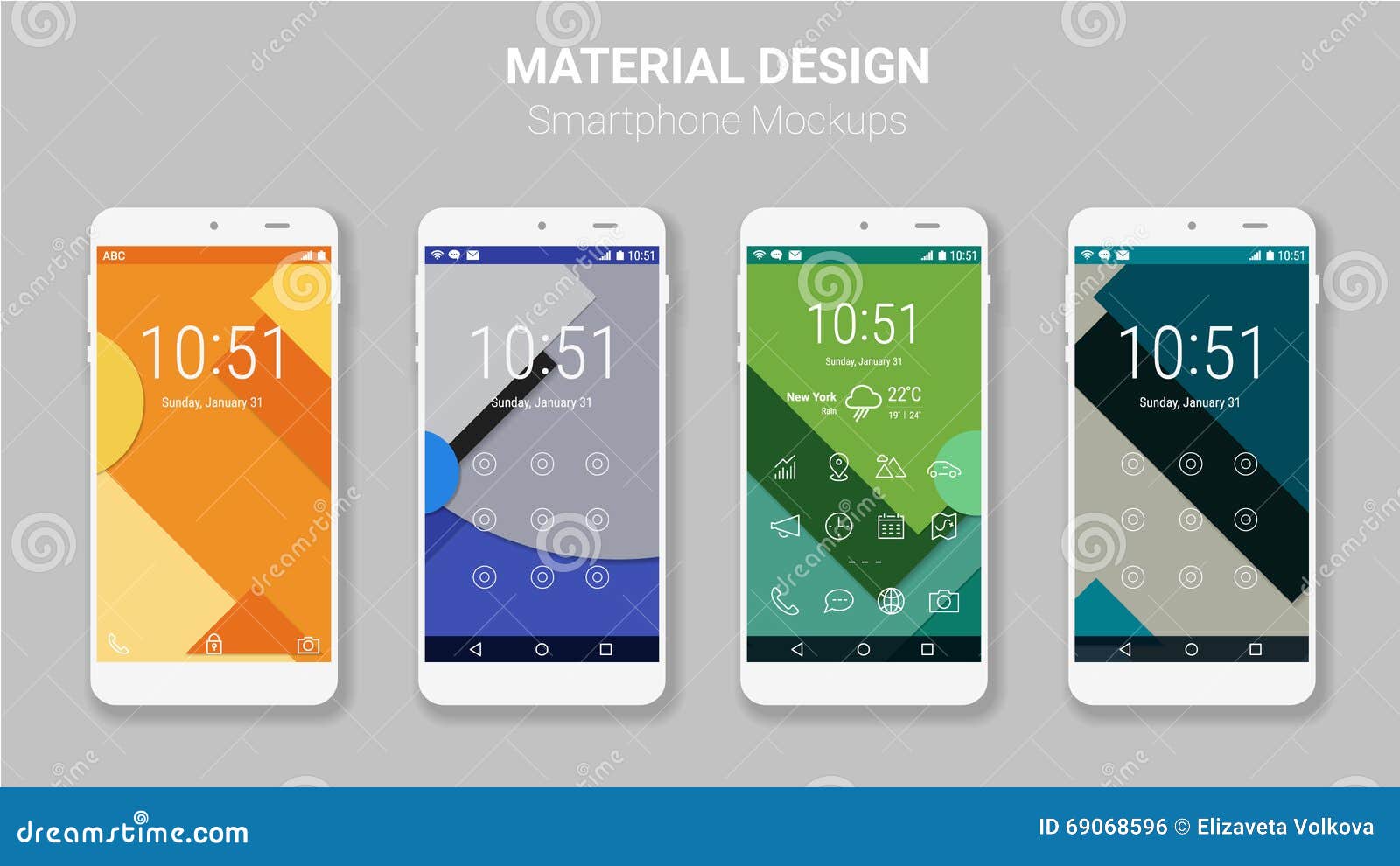 Download Material Ui Screens Mockup Kit Stock Vector Illustration Of Banner Futuristic 69068596