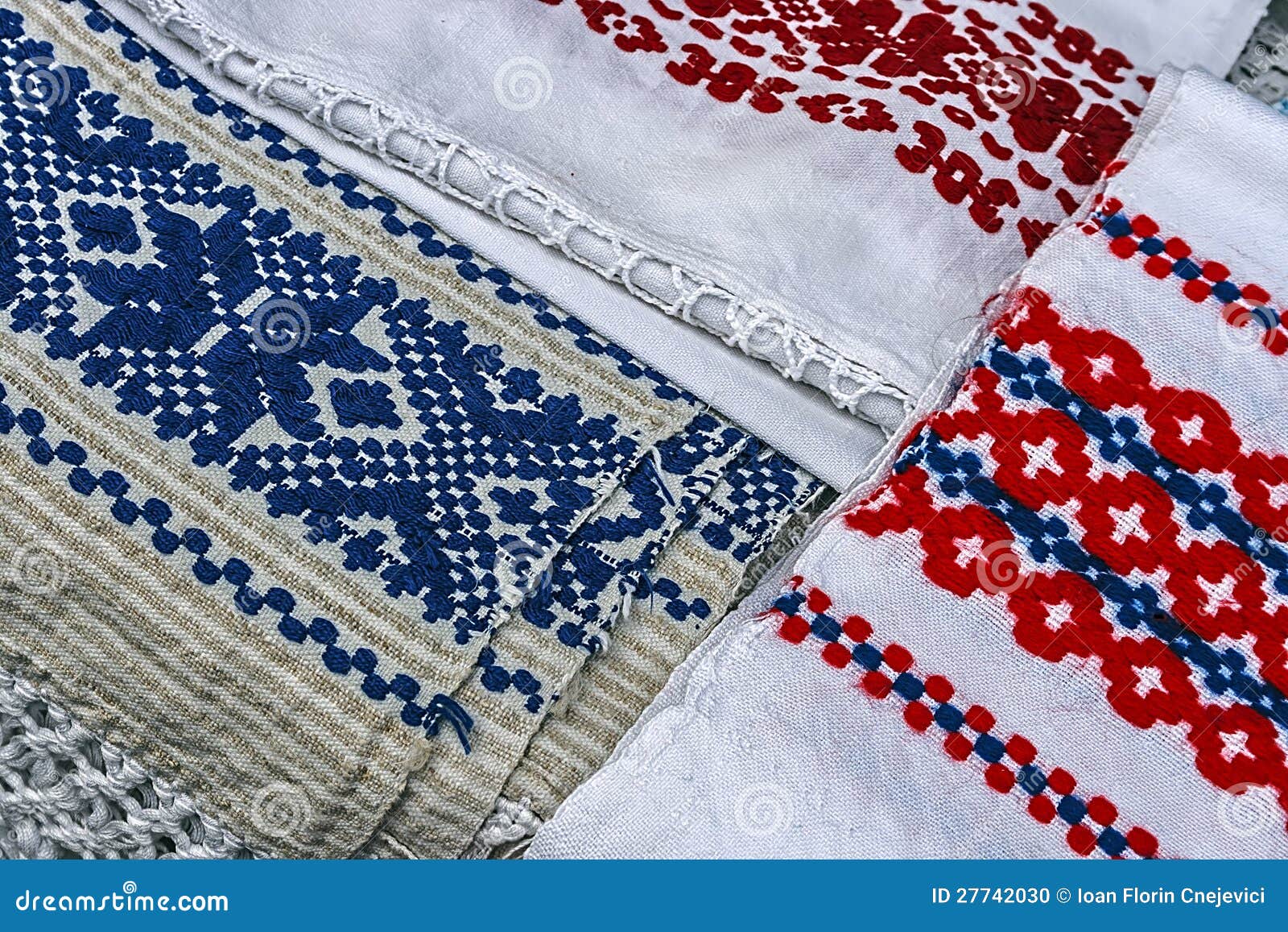 Materials and Embroidered Romanian Traditional Stock Photo - Image of