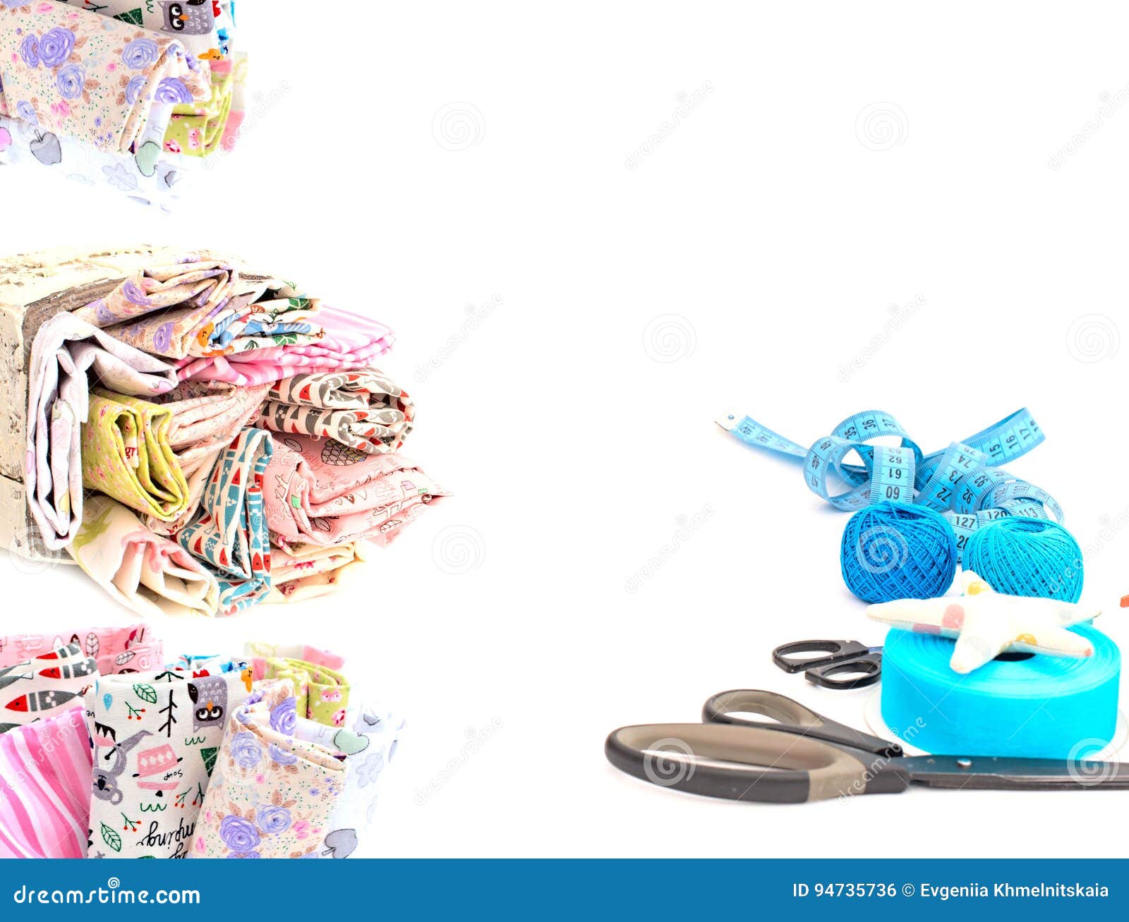 Materials and Tools for Needlework and Hobbies. Stock Photo Image of