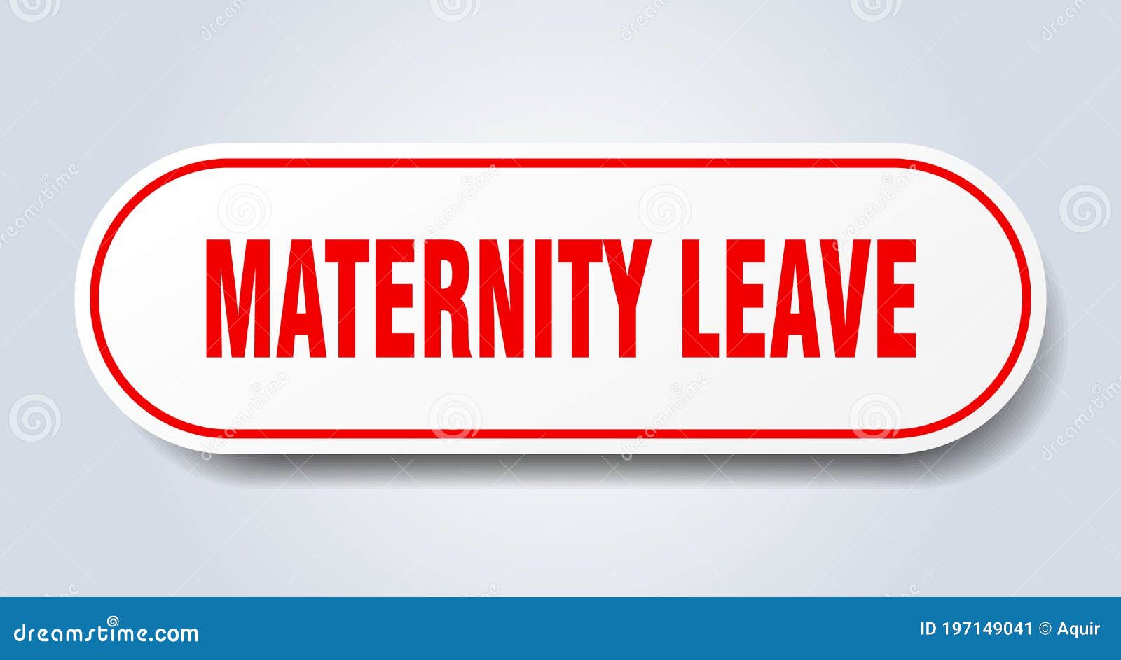 Maternity Leave Sign. Rounded Isolated Button. White Sticker Stock