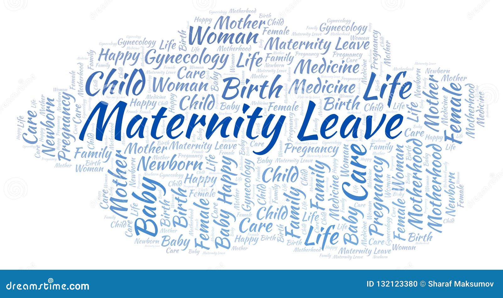 Maternity leave word cloud stock illustration. Illustration of word