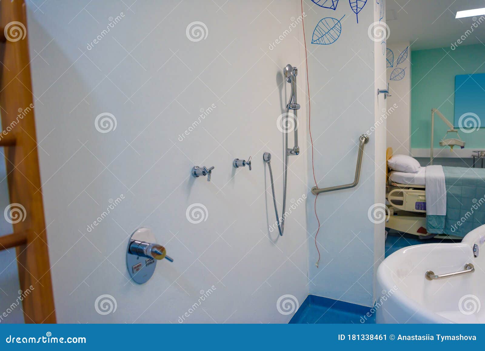 Maternity Ward in a Hospital with a Bath for Birth in Water Stock Image