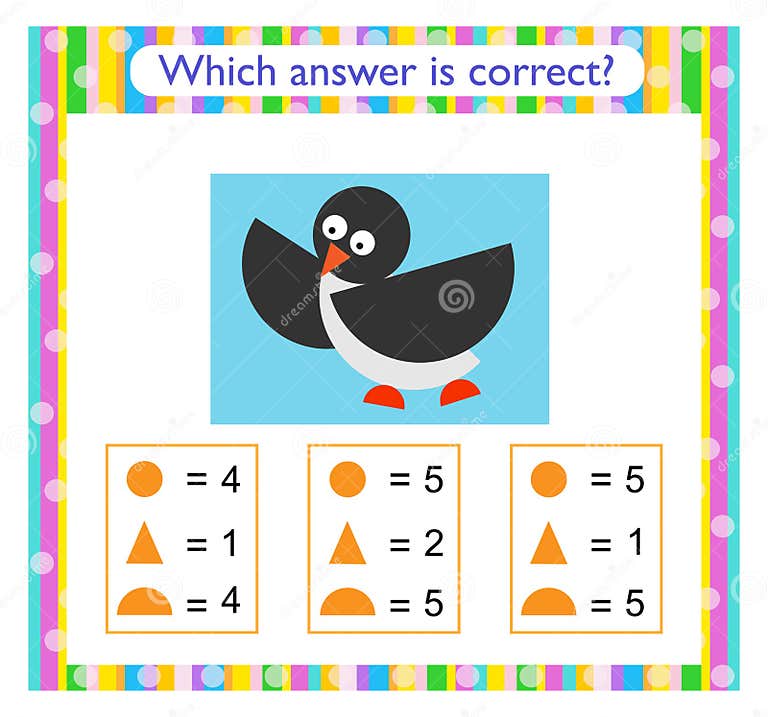 Math Activity For Kids Need To Find The Correct Answer Stock Vector math-activity-for-kids-need-to-find-the-correct-answer-stock-vector