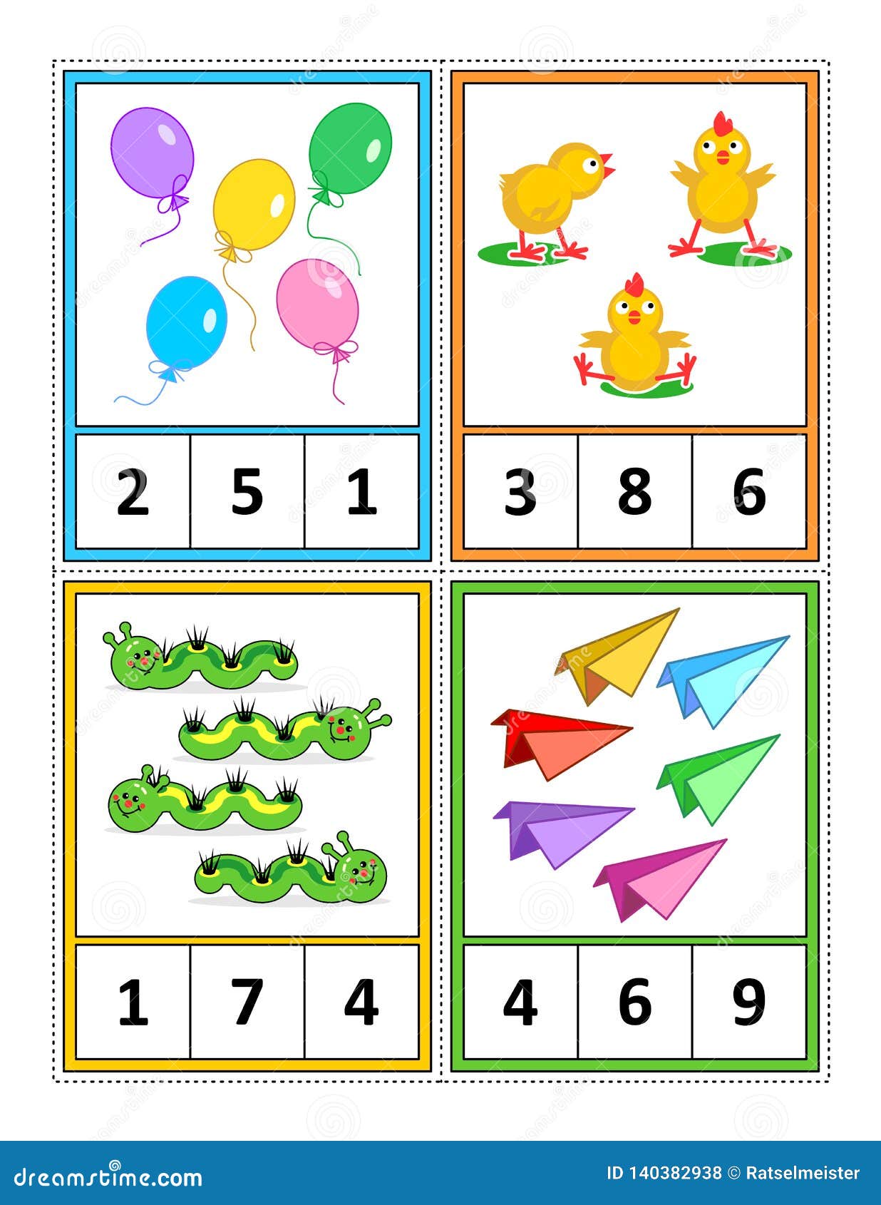 Math Activity Page for Kids - Learn and Practice Counting - Circle the