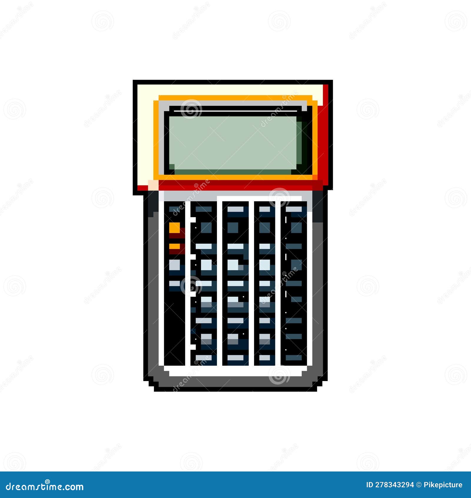 Math Calculator Device Game Pixel Art Vector Illustration Stock Vector