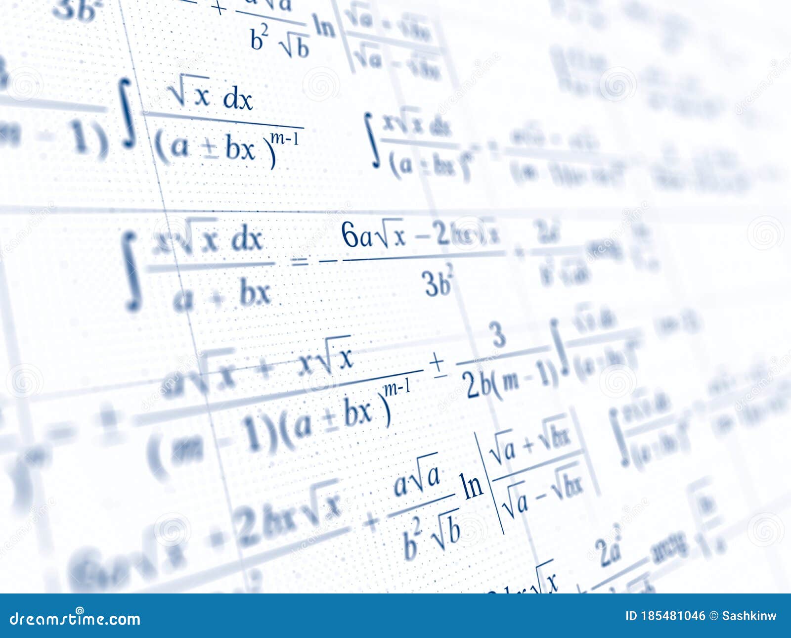 math concept - mathematical integral formulas