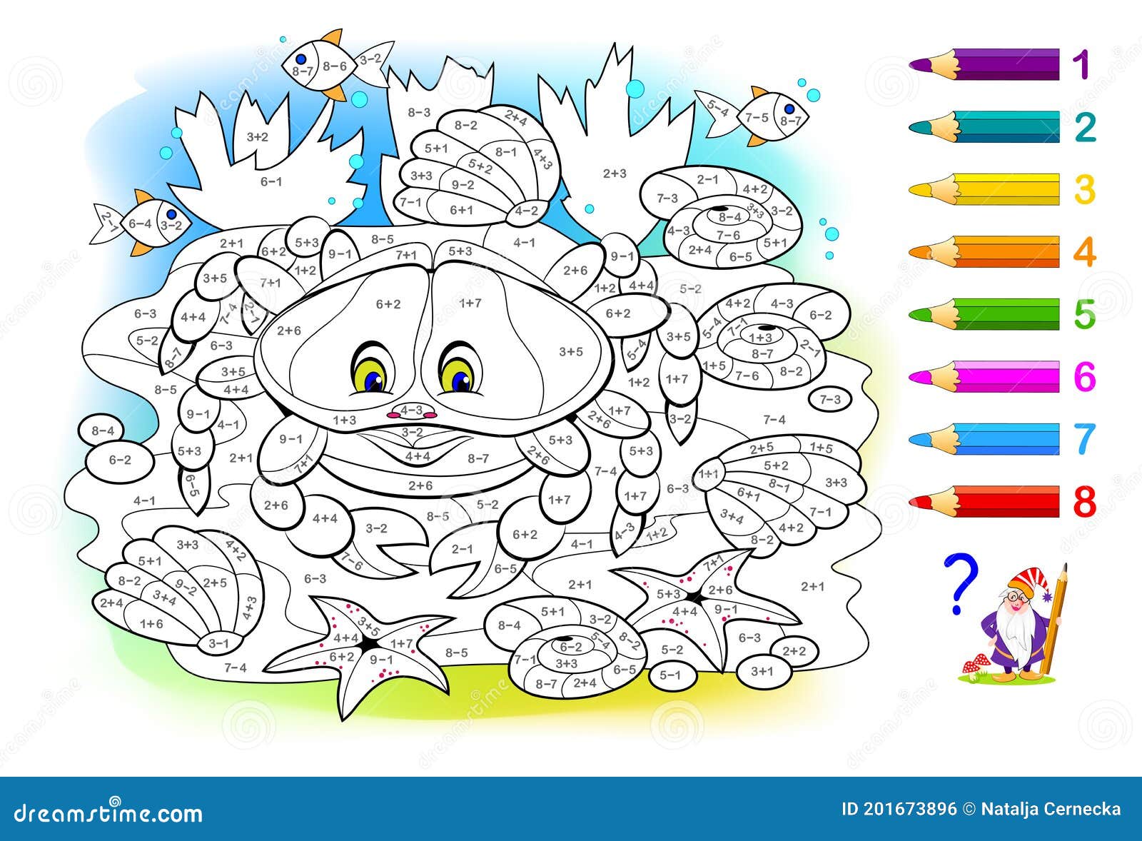 Math Education For Little Children. Coloring Book. Mathematical