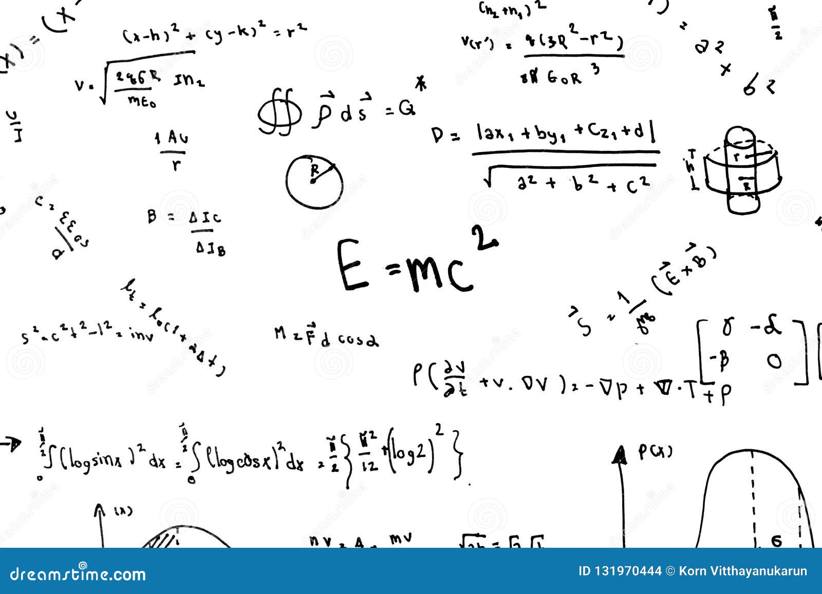 Math Equations Hand Write Scientific Formulas and Calculations in