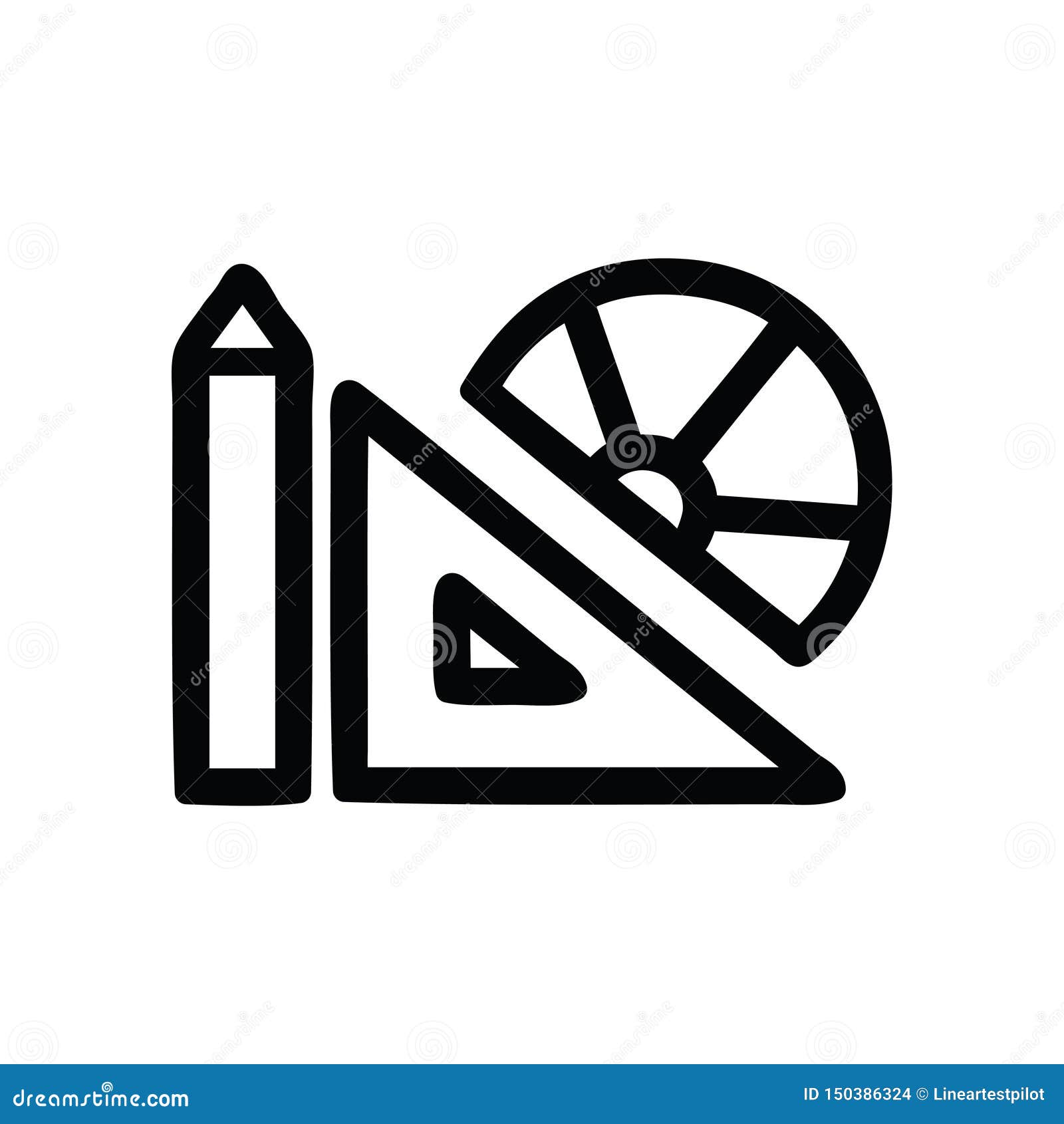 Math equipment icon symbol stock vector. Illustration of line - 150386324, image size:1600x1690