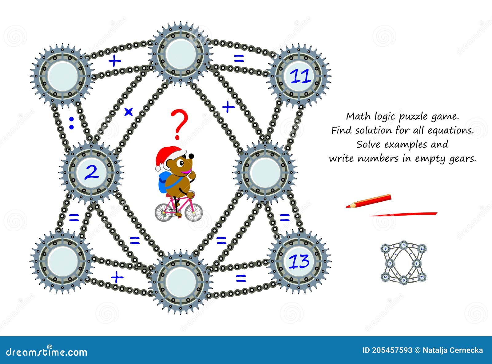 Math Logic Puzzle Game For Smartest. Find Solution For All Equations