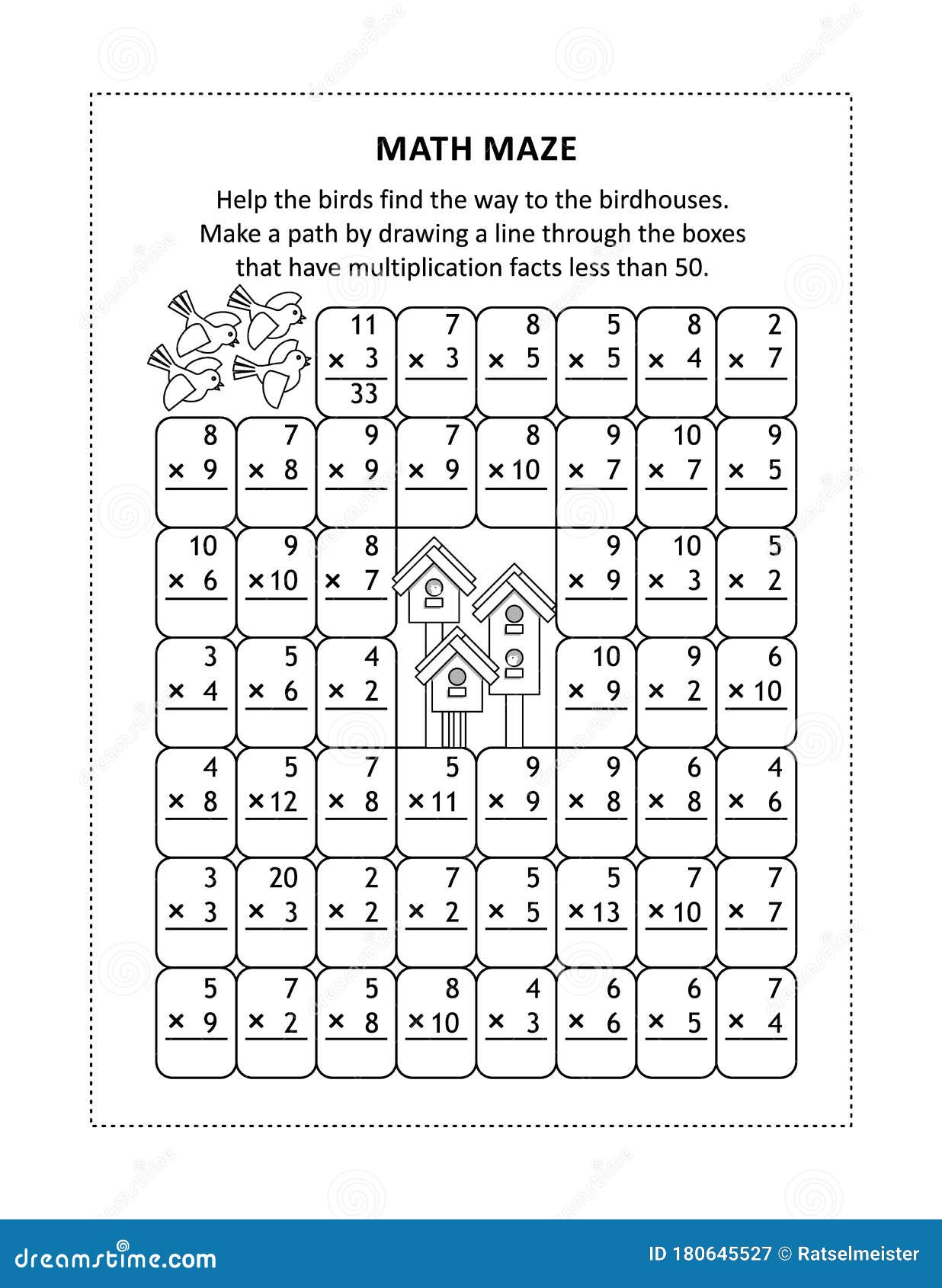 Worksheet Works Multiplication Math Maze