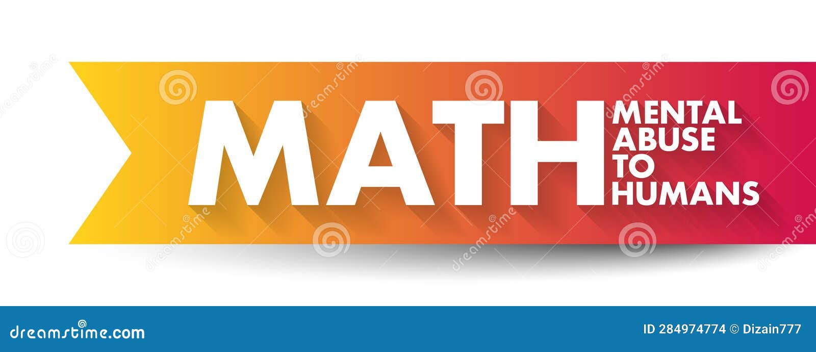 MATH Mental Abuse To Humans Acronym, Concept Background Stock