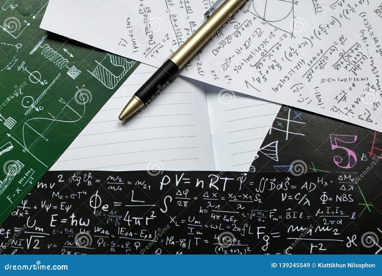 Math Problems On Graph Paper With Pencil ,Formula Arithmetic Using For Concept Of World Maths Day Stock Image - Image Of Miniature, Elementary: 139245549