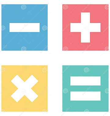 Math Symbols, Calculation Color Isolated Vector Icon that Can Be Easily ...