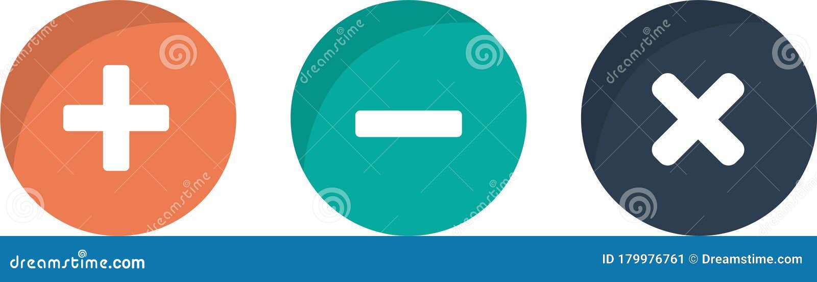 Math Symbols Icon. for Websites and Apps. Image on Blue Background