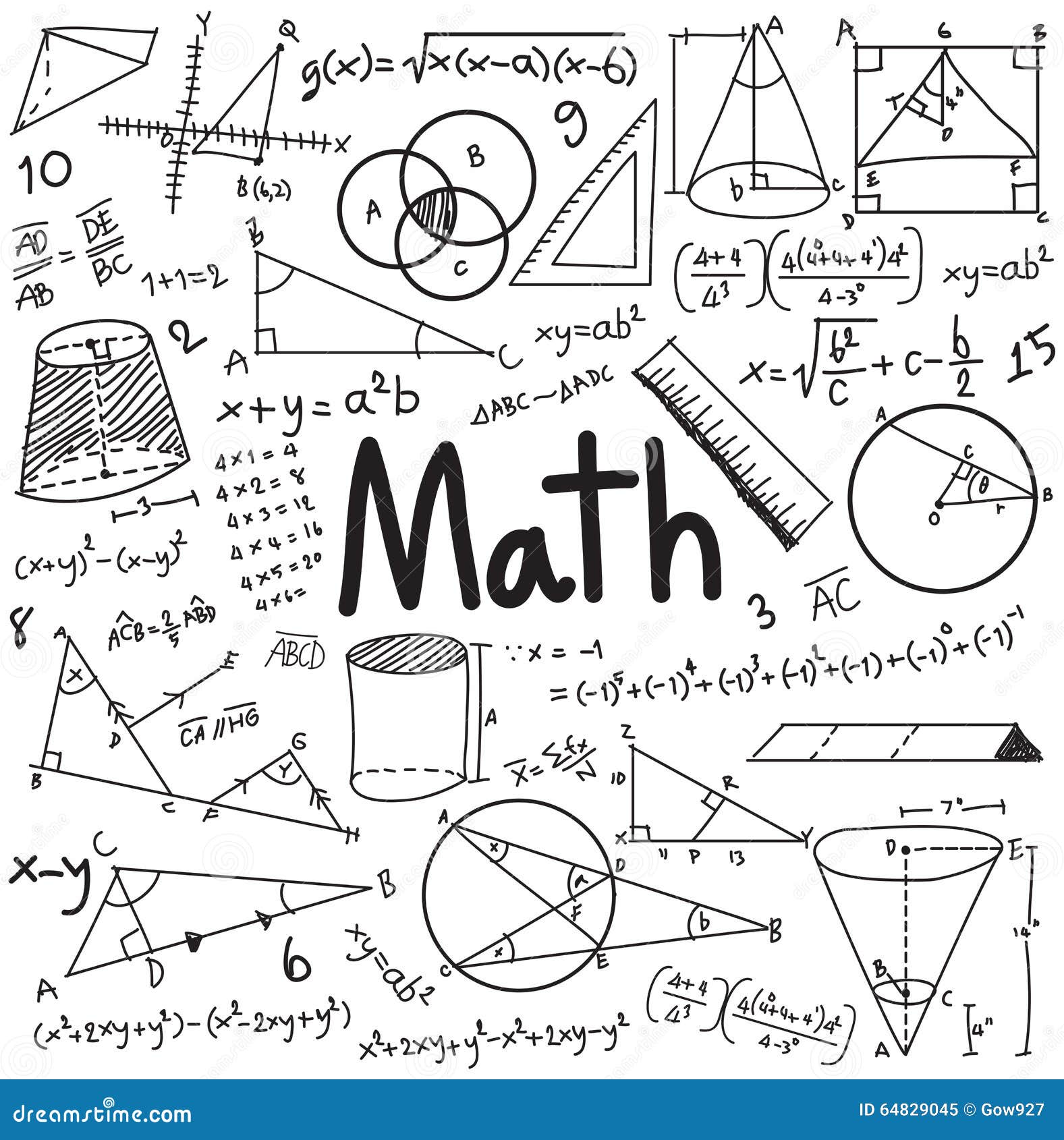 math theory and mathematical formula equation doodle handwriting