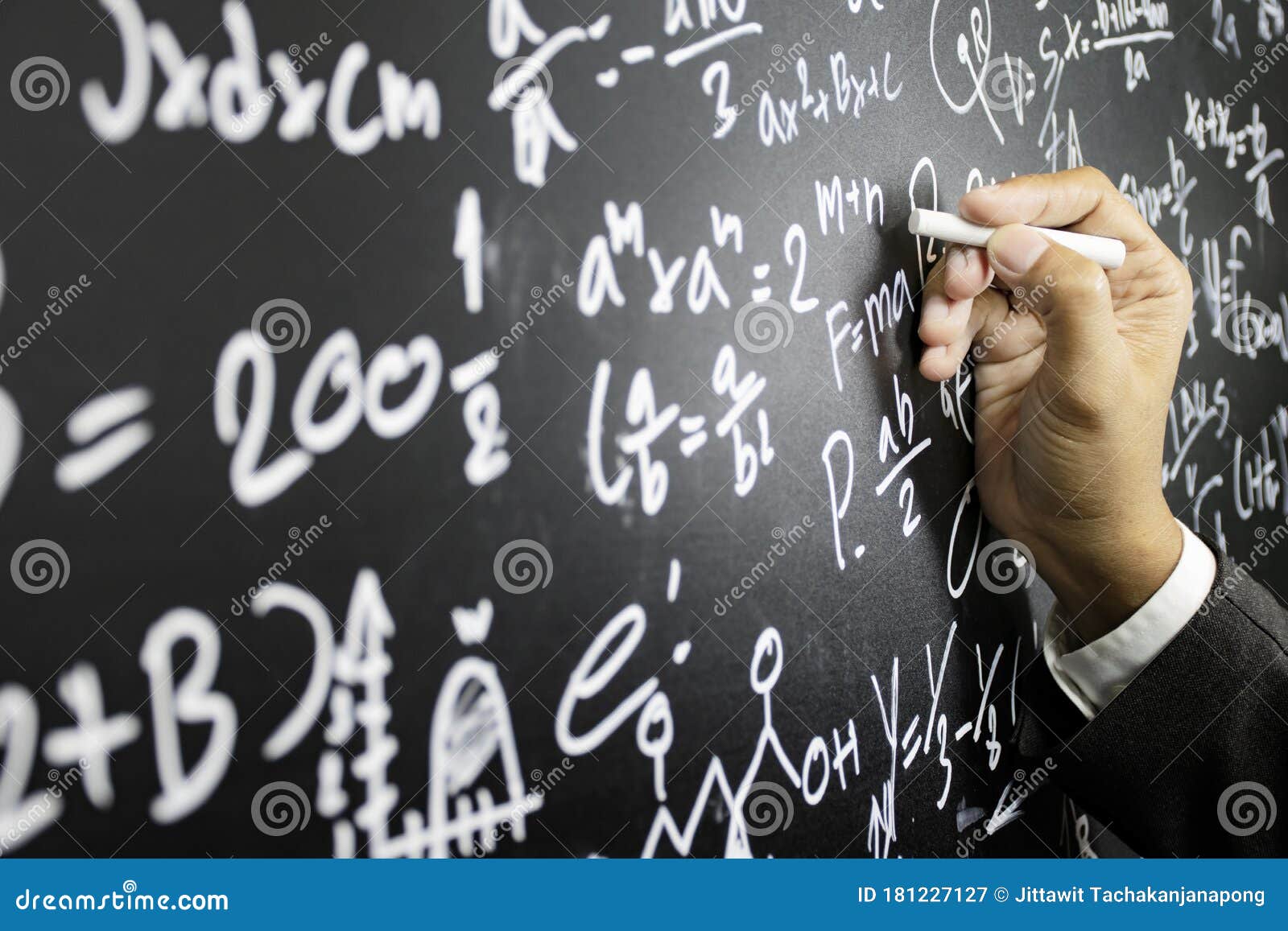 The teacher explained math stock image. Image of female - 181227127