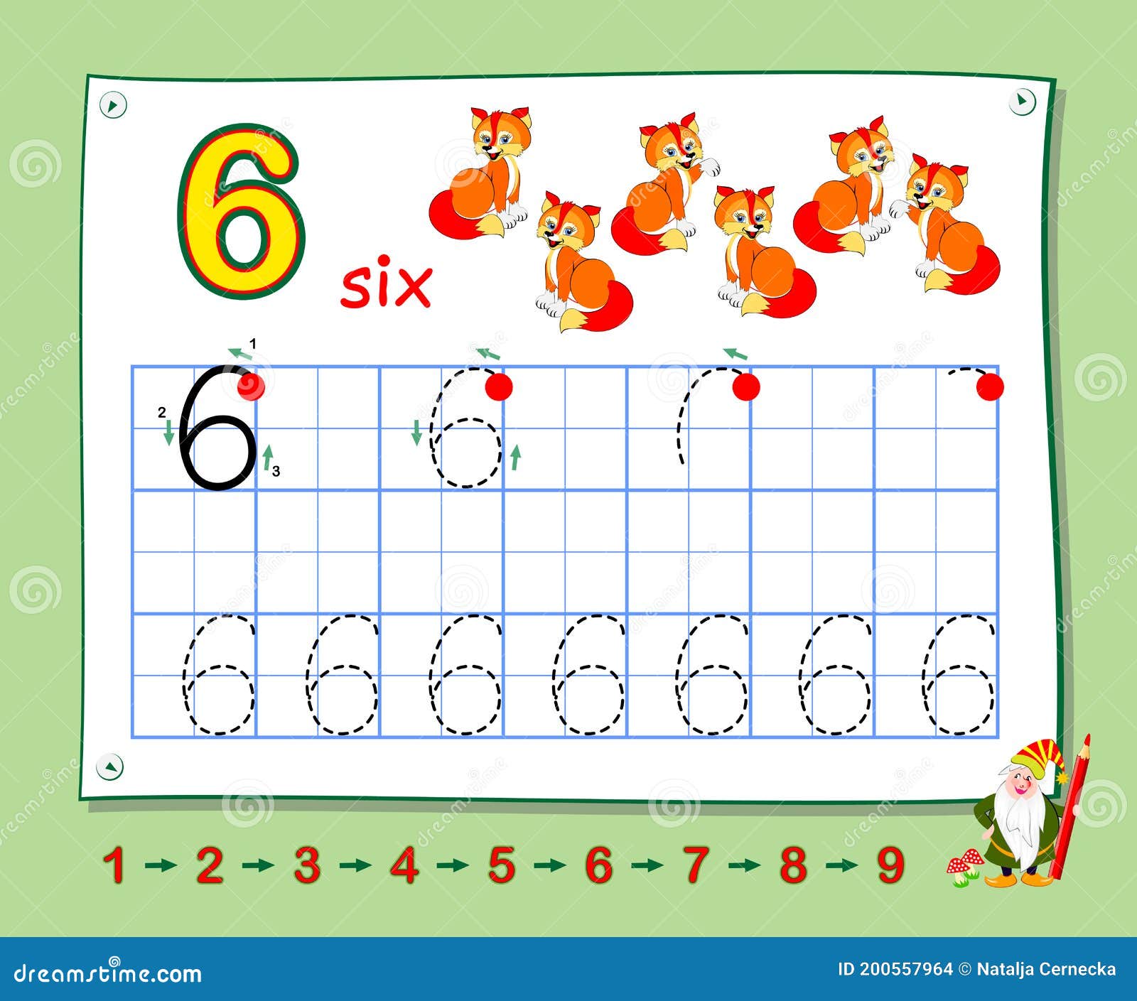 Mathematical Education For Little Children. Learn Write Numbers ...