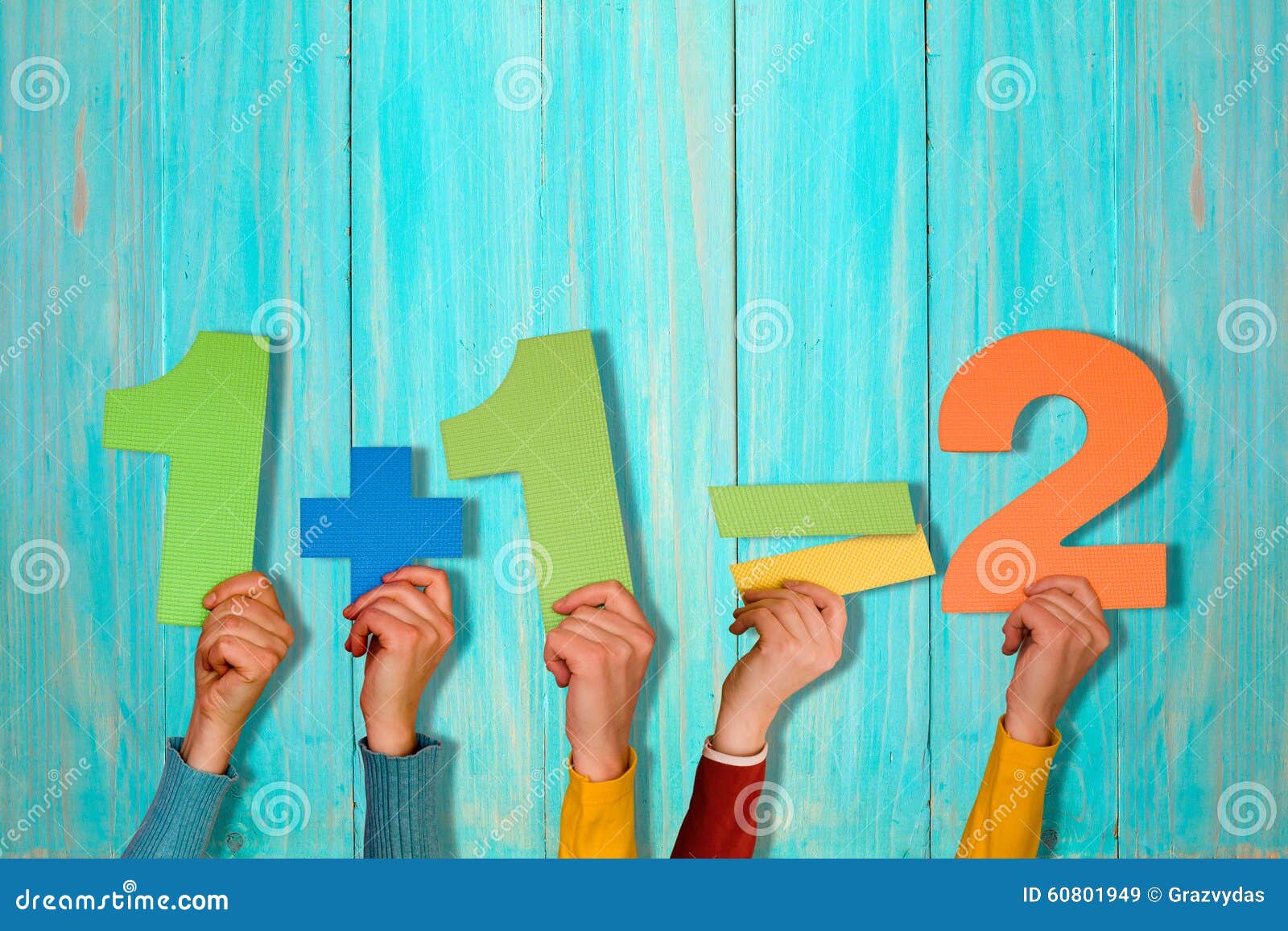 Mathematical Equation Against Blue Wooden Wall Stock Image - Image of ...