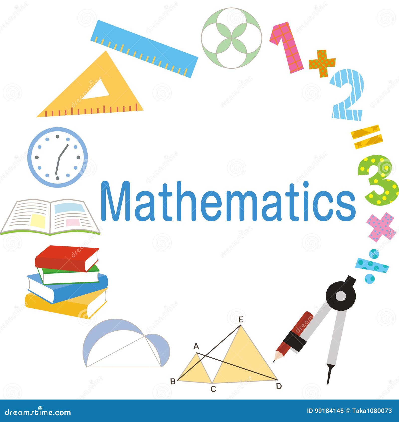 Mathematical Learning Equipments Stock Vector Illustration of
